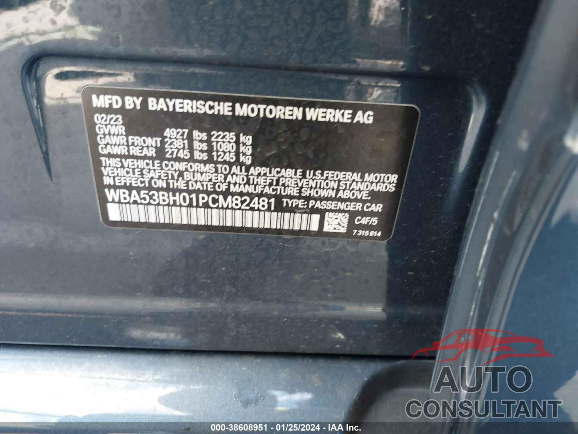 BMW 530 2023 - WBA53BH01PCM82481