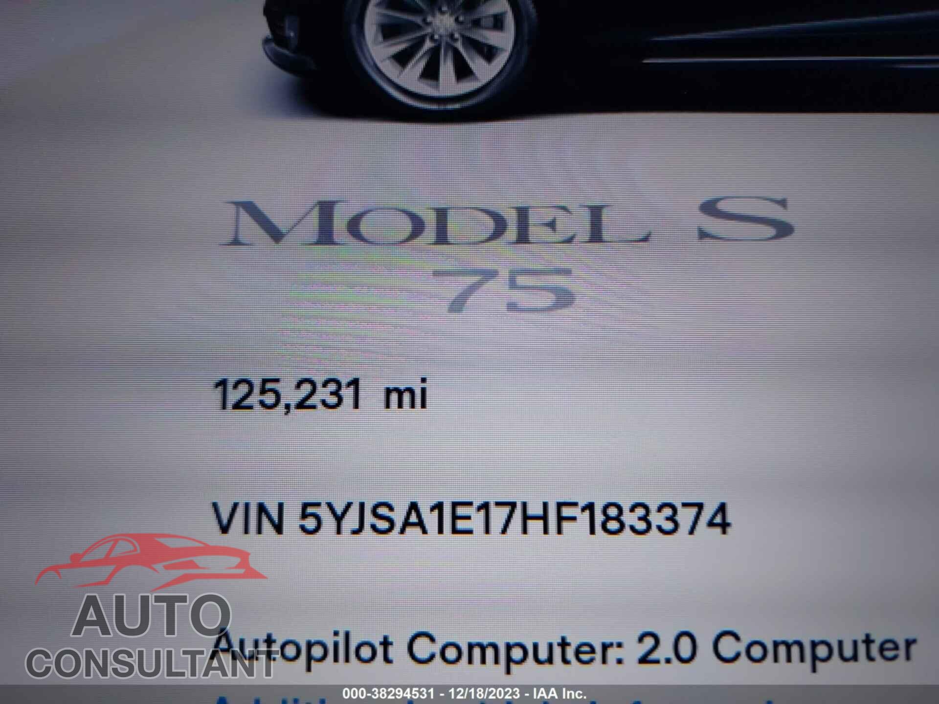 TESLA MODEL S 2017 - 5YJSA1E17HF183374