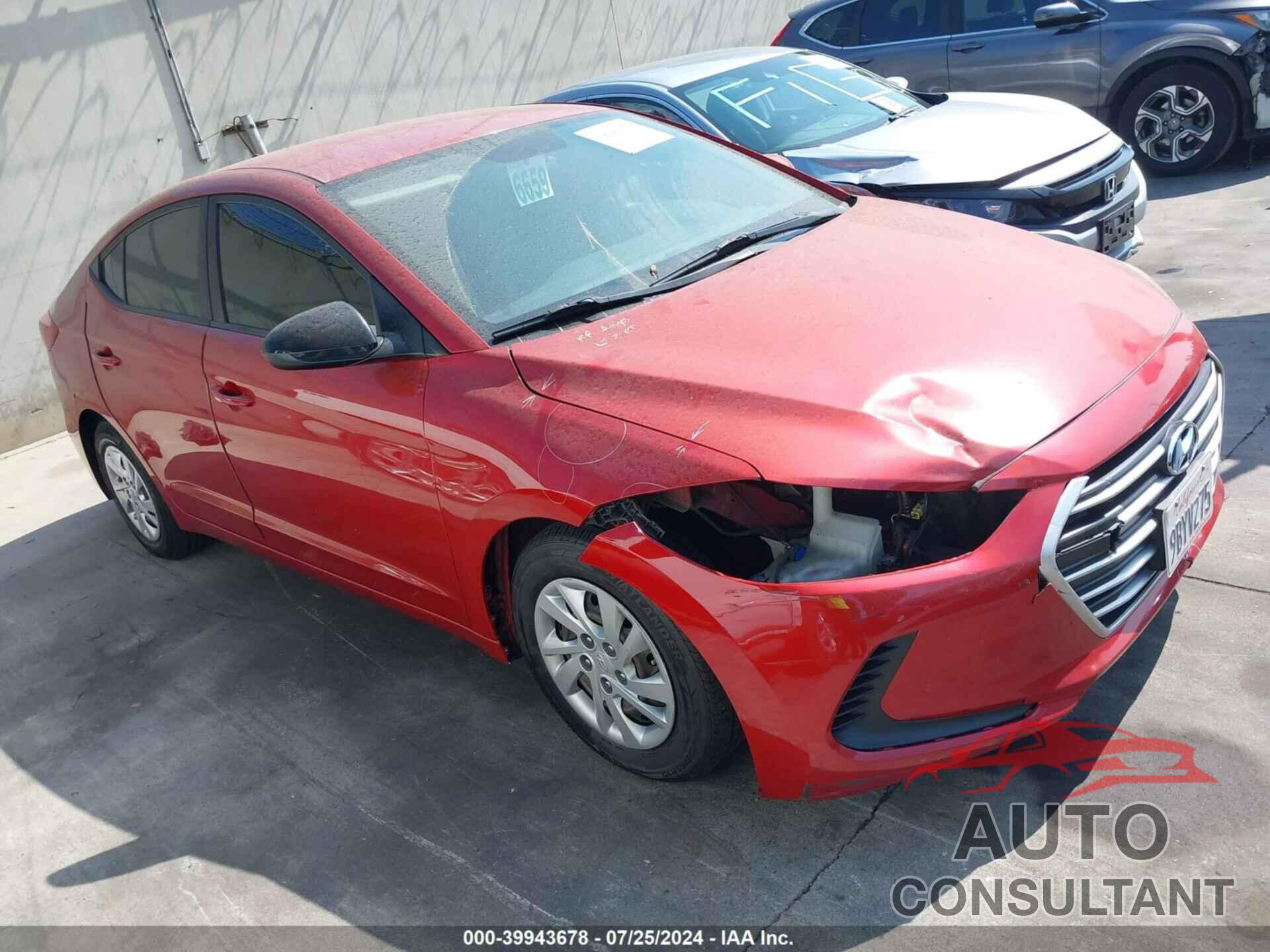 HYUNDAI ELANTRA 2017 - 5NPD74LF1HH141906