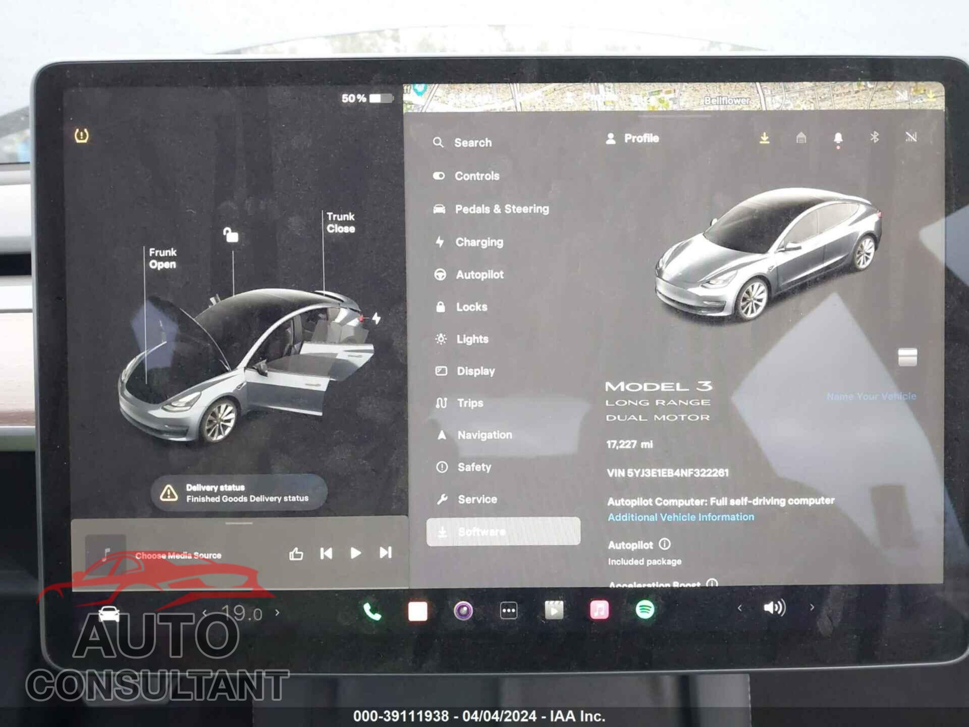 TESLA MODEL 3 2022 - 5YJ3E1EB4NF322261