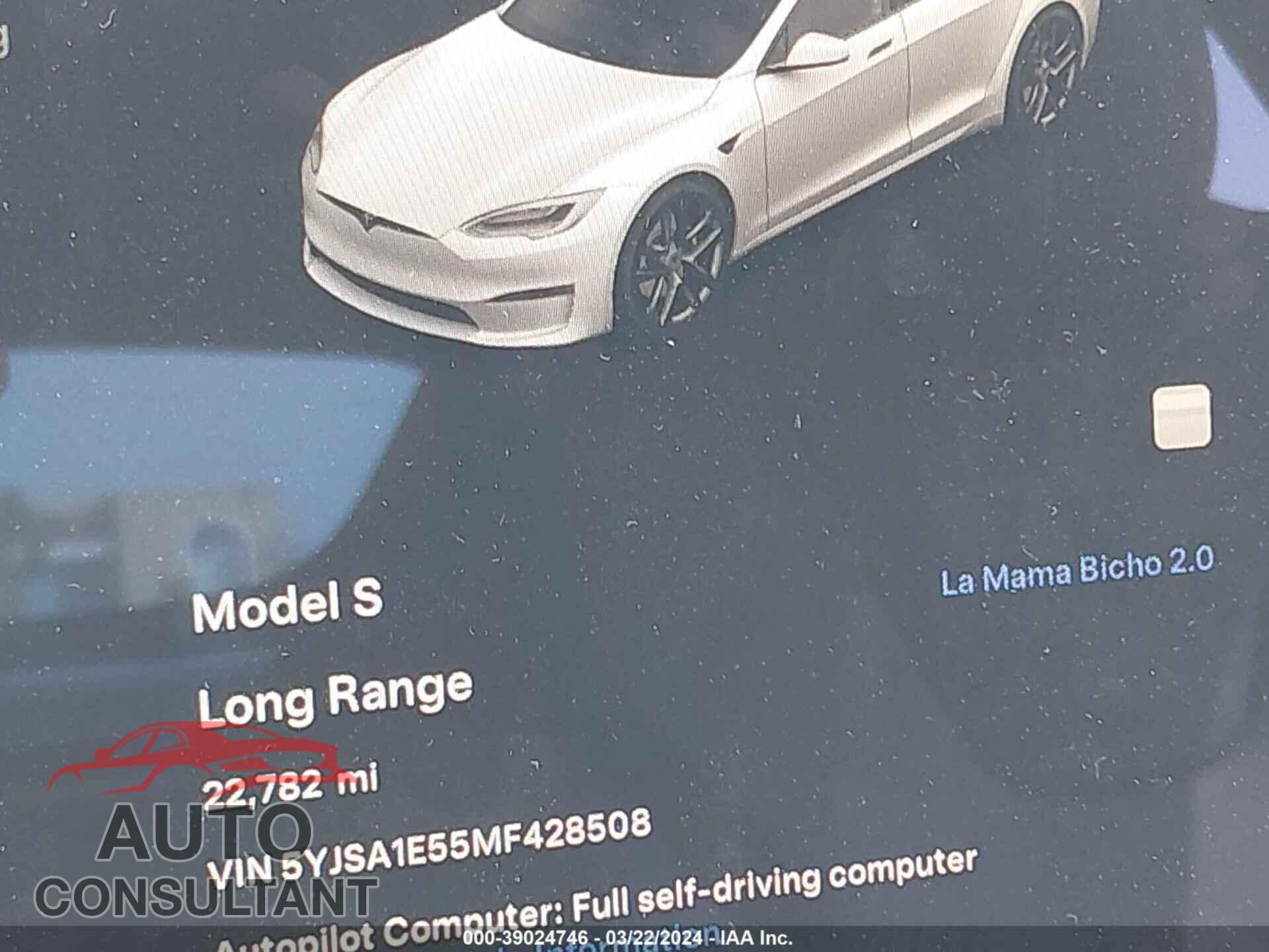 TESLA MODEL S 2021 - 5YJSA1E55MF428508