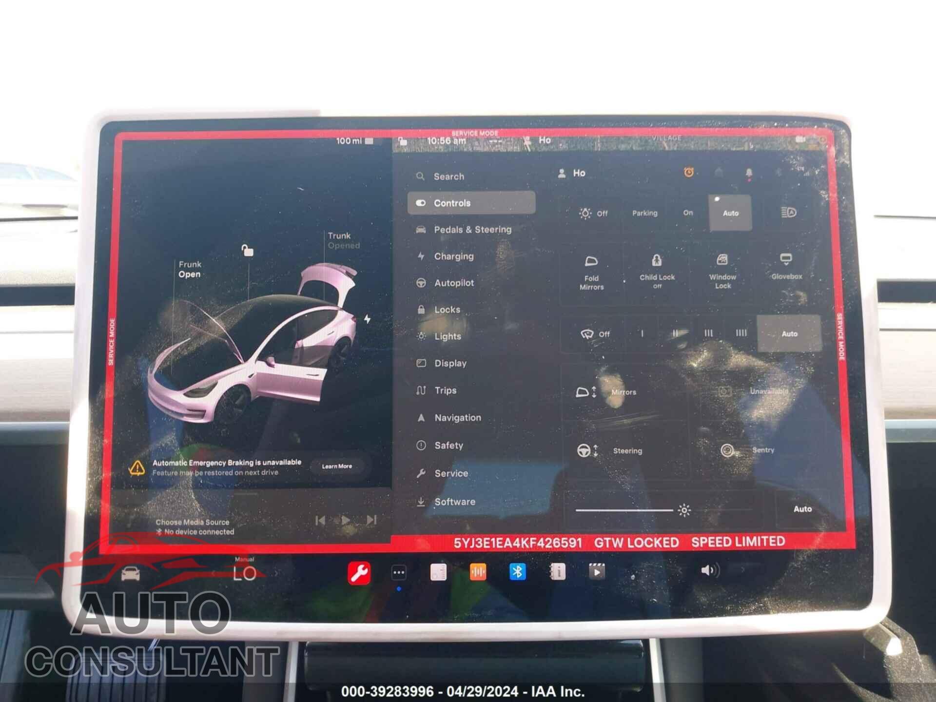 TESLA MODEL 3 2019 - 5YJ3E1EA4KF426591