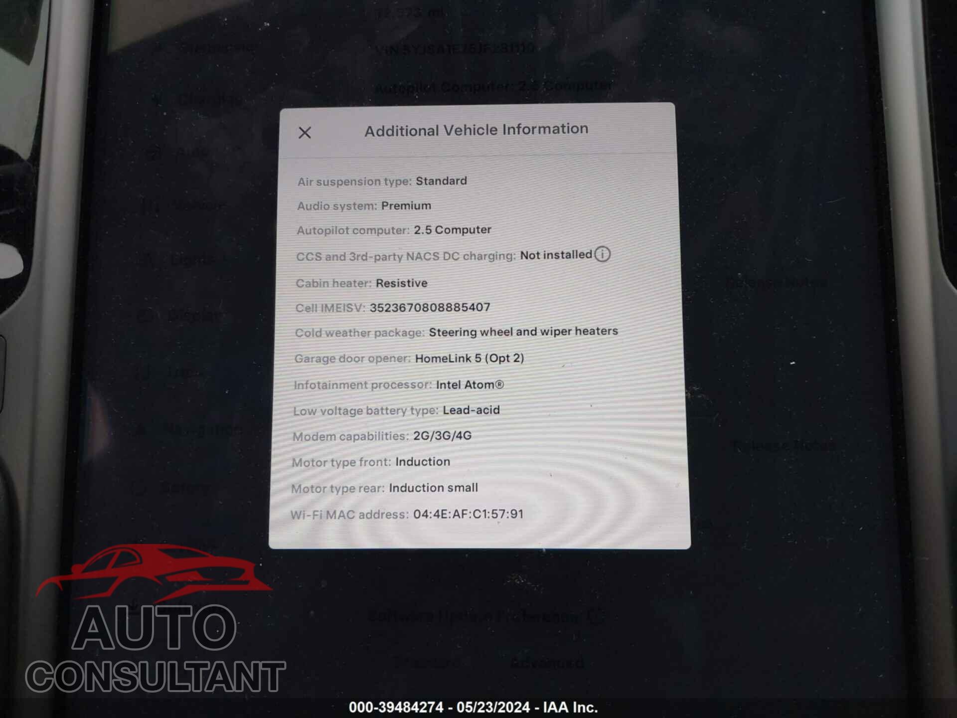 TESLA MODEL S 2018 - 5YJSA1E25JF281110