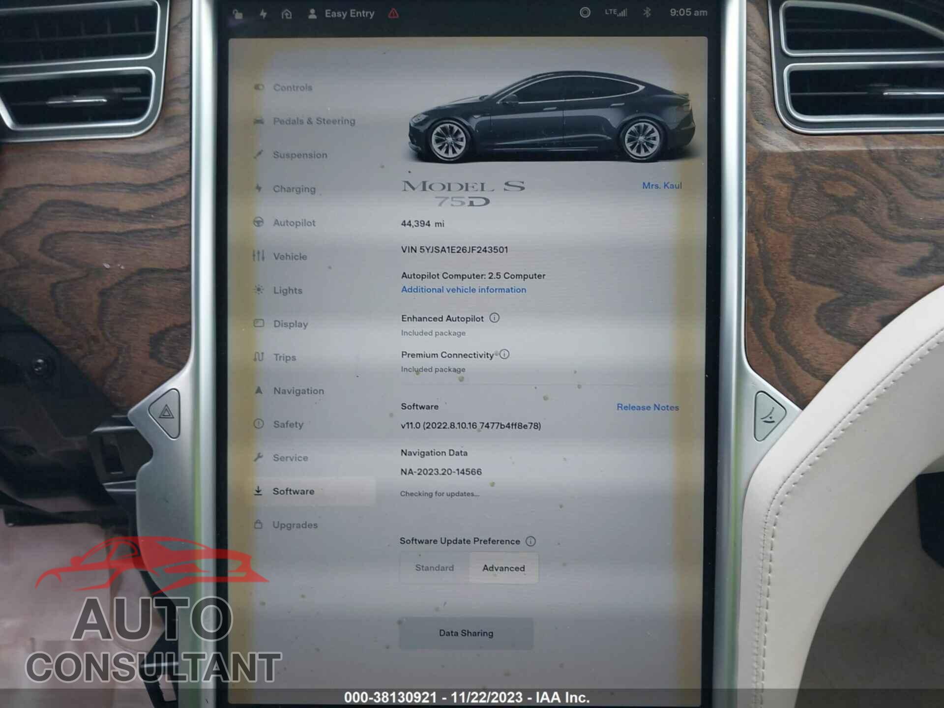 TESLA MODEL S 2018 - 5YJSA1E26JF243501