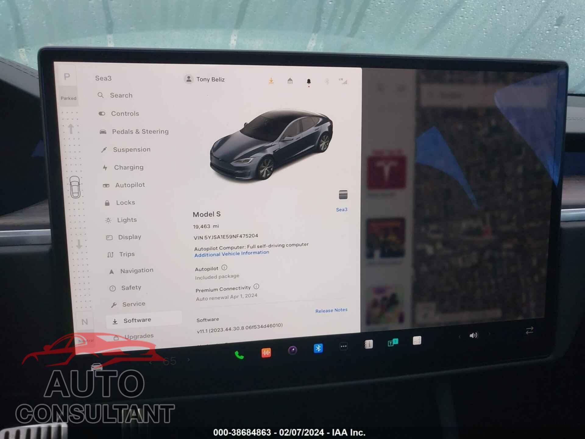 TESLA MODEL S 2022 - 5YJSA1E59NF475204