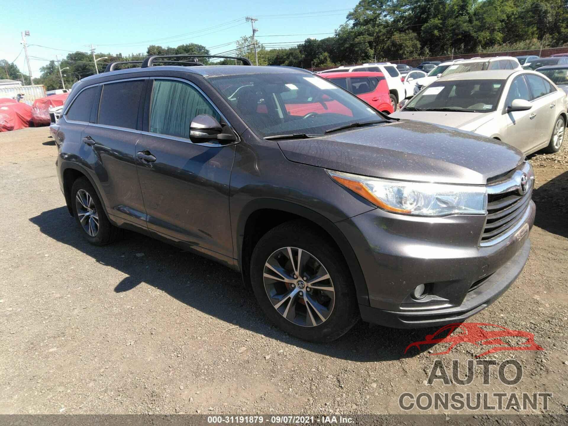 TOYOTA HIGHLANDER 2016 - 5TDJKRFH7GS247555