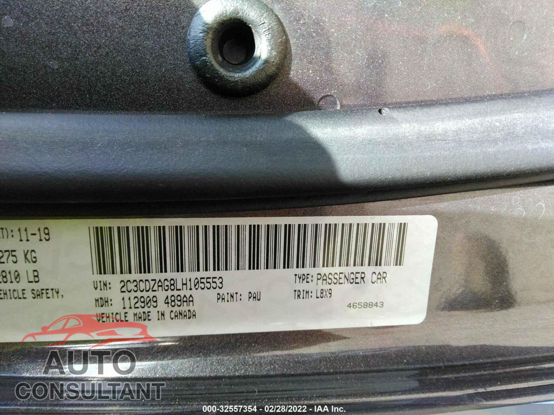 DODGE CHALLENGER 2020 - 2C3CDZAG8LH105553
