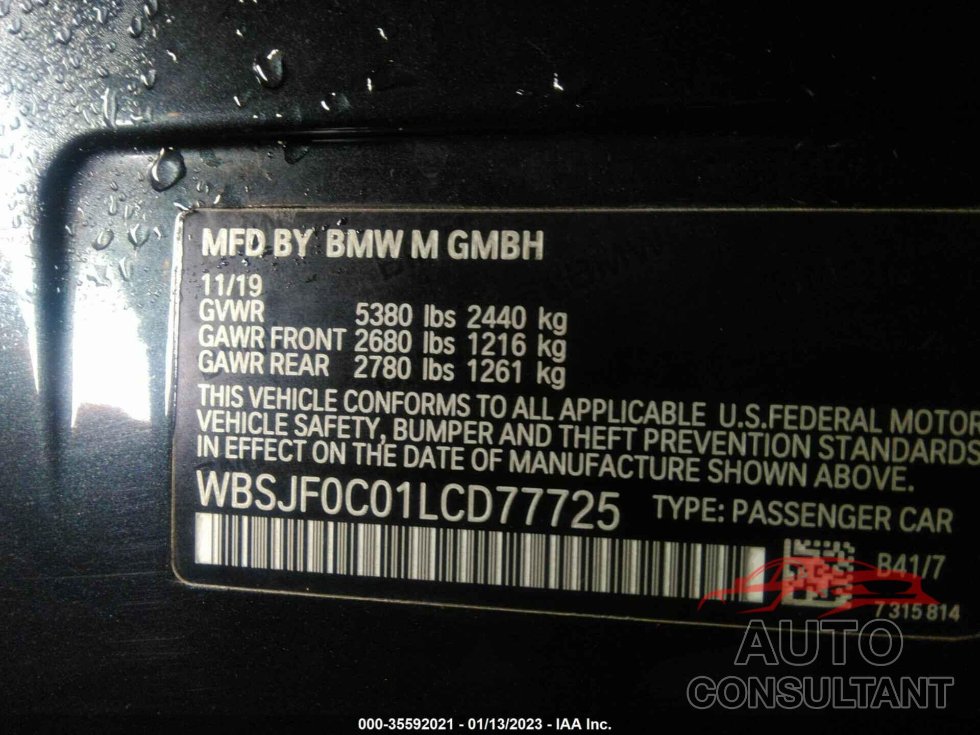 BMW M5 2020 - WBSJF0C01LCD77725
