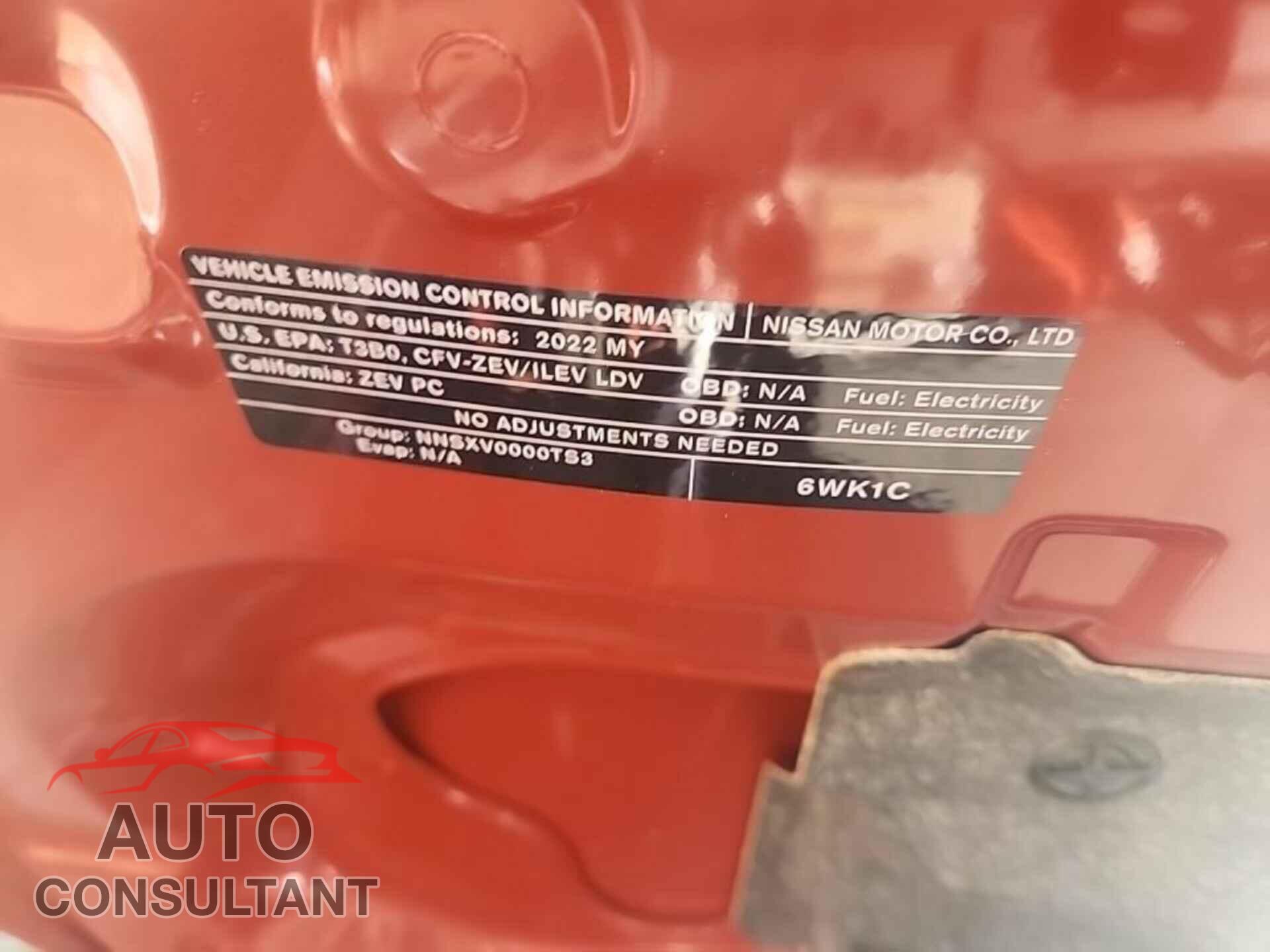 NISSAN LEAF 2022 - 1N4BZ1DV3NC553473