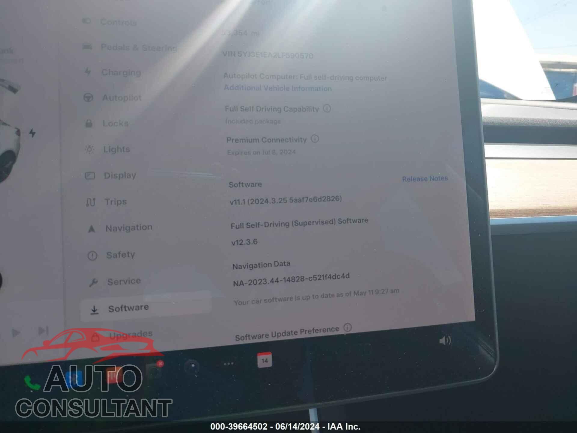 TESLA MODEL 3 2020 - 5YJ3E1EA2LF590570
