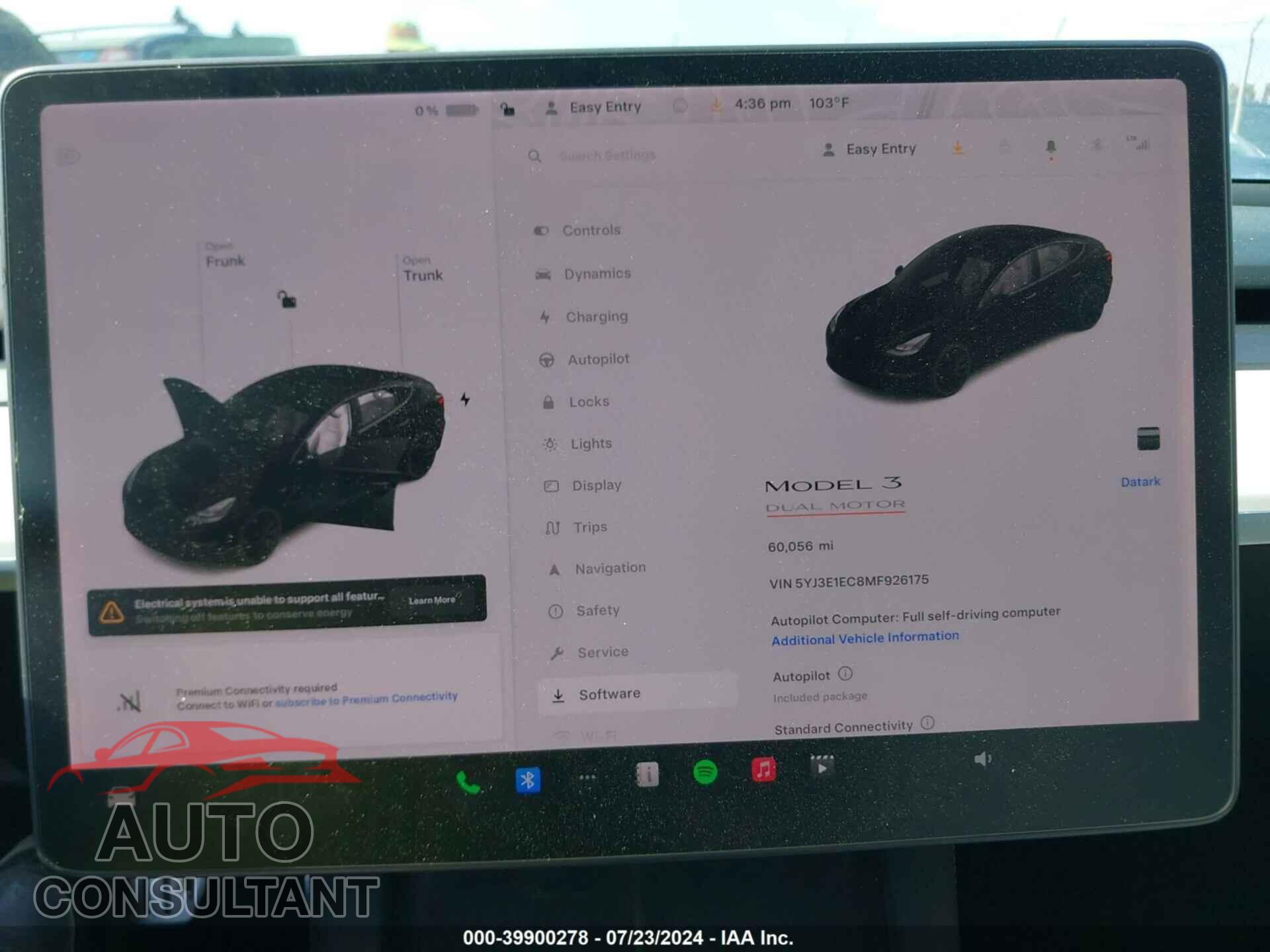 TESLA MODEL 3 2021 - 5YJ3E1EC8MF926175