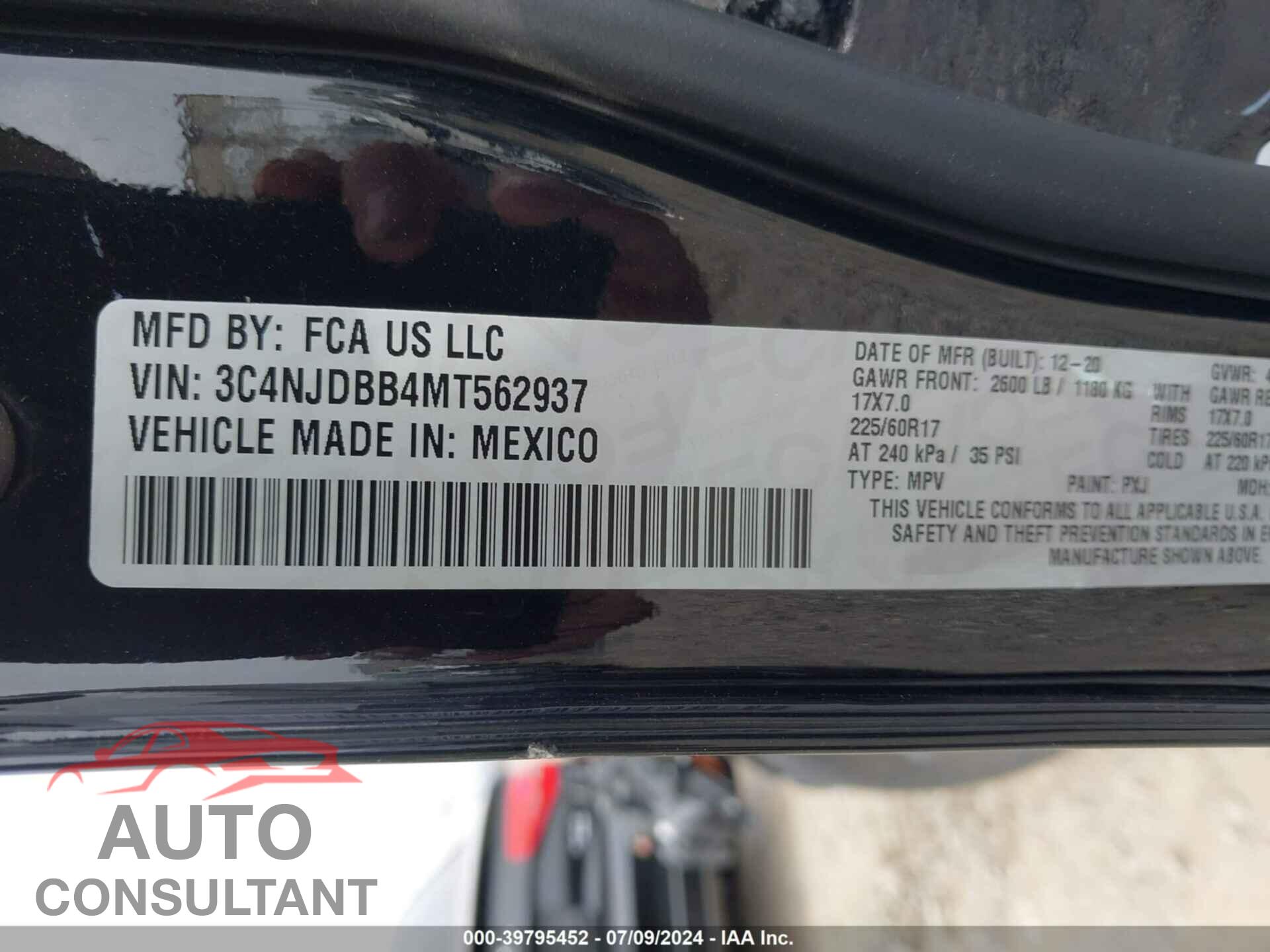 JEEP COMPASS 2021 - 3C4NJDBB4MT562937