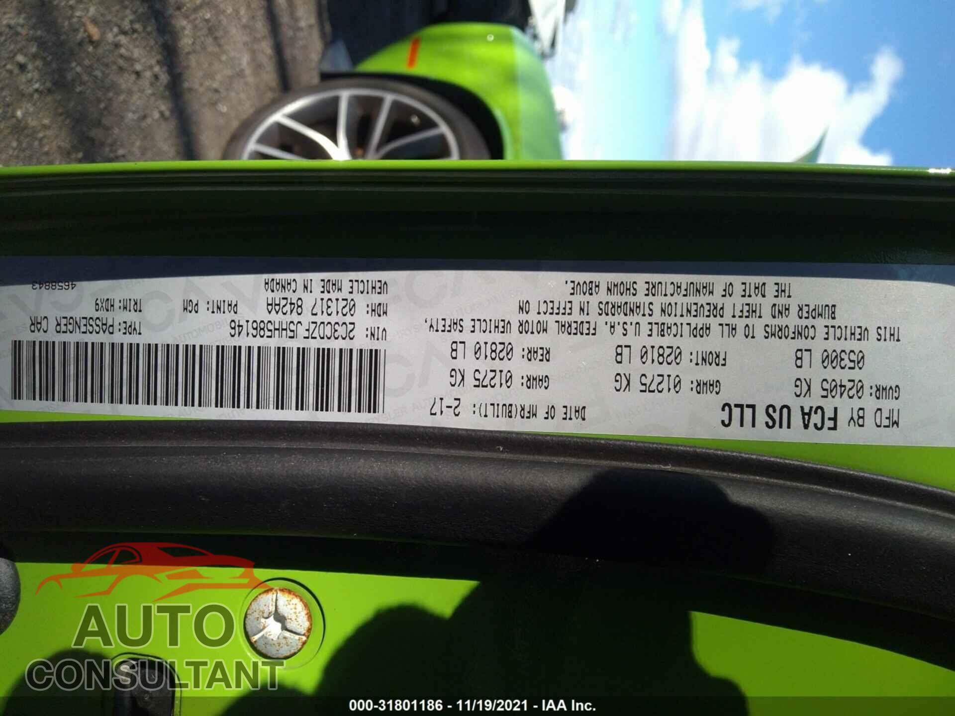DODGE CHALLENGER 2017 - 2C3CDZFJ5HH586146