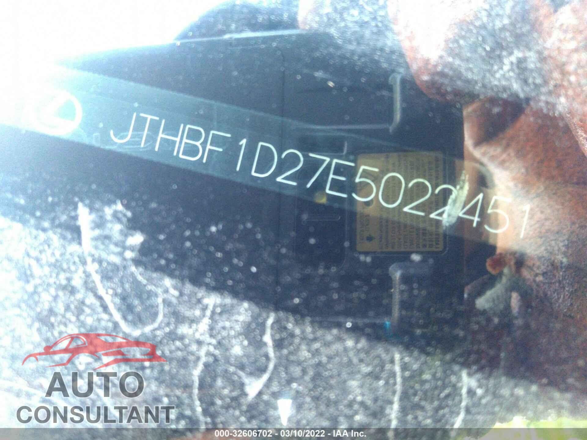 LEXUS IS 250 2014 - JTHBF1D27E5022451