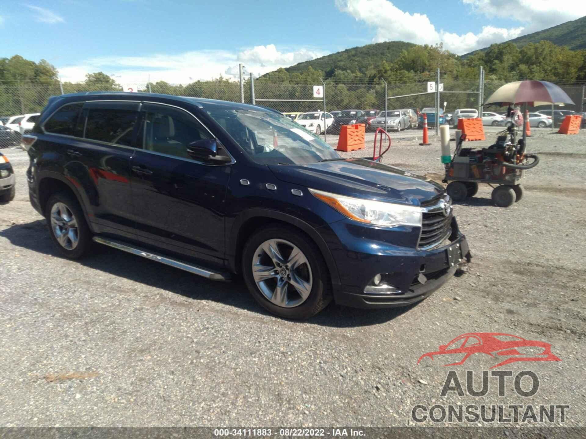 TOYOTA HIGHLANDER 2016 - 5TDYKRFHXGS126470