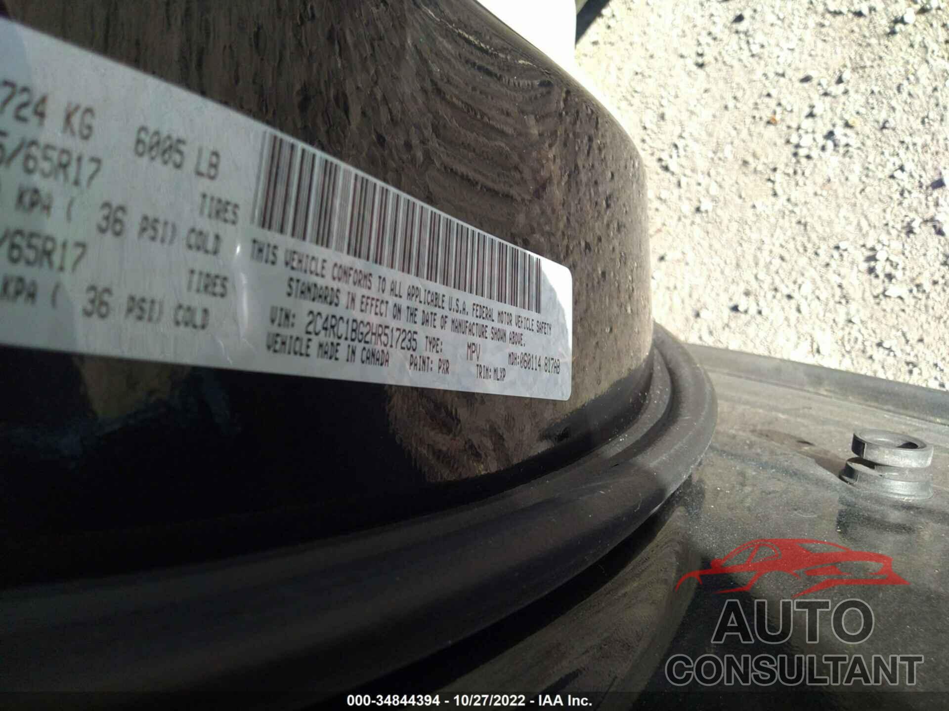 CHRYSLER PACIFICA 2017 - 2C4RC1BG2HR517235