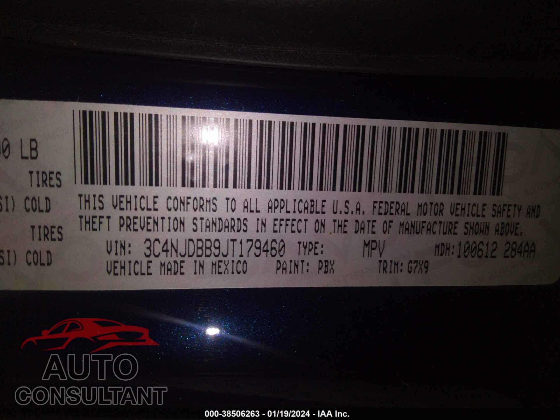 JEEP COMPASS 2018 - 3C4NJDBB9JT179460