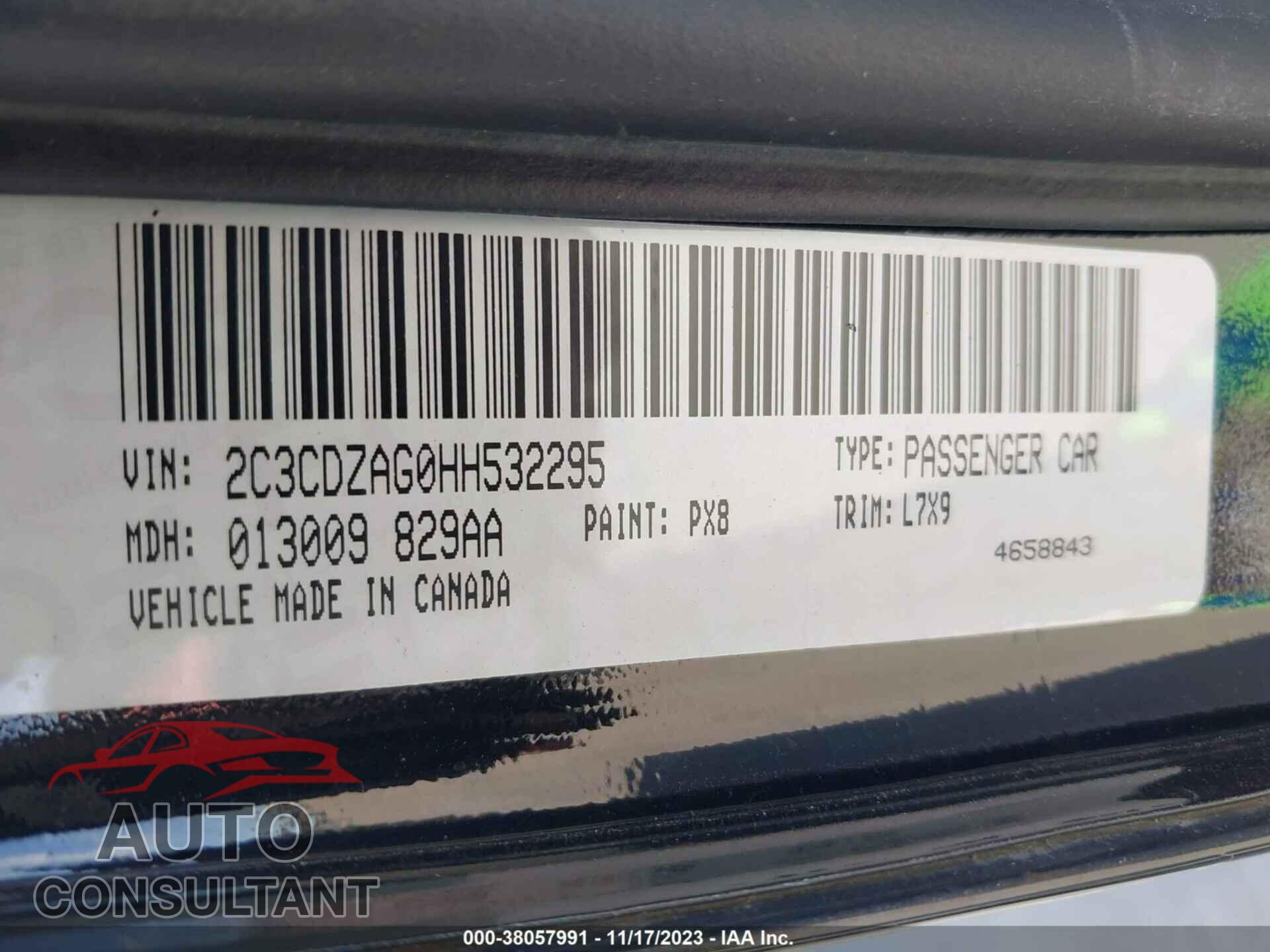 DODGE CHALLENGER 2017 - 2C3CDZAG0HH532295