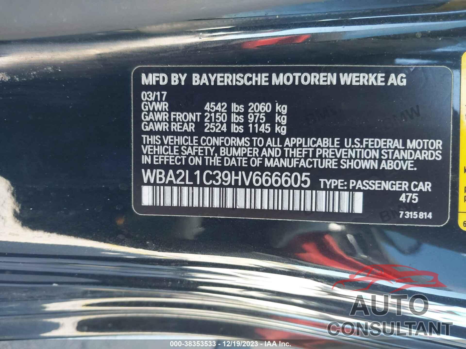 BMW M240I 2017 - WBA2L1C39HV666605