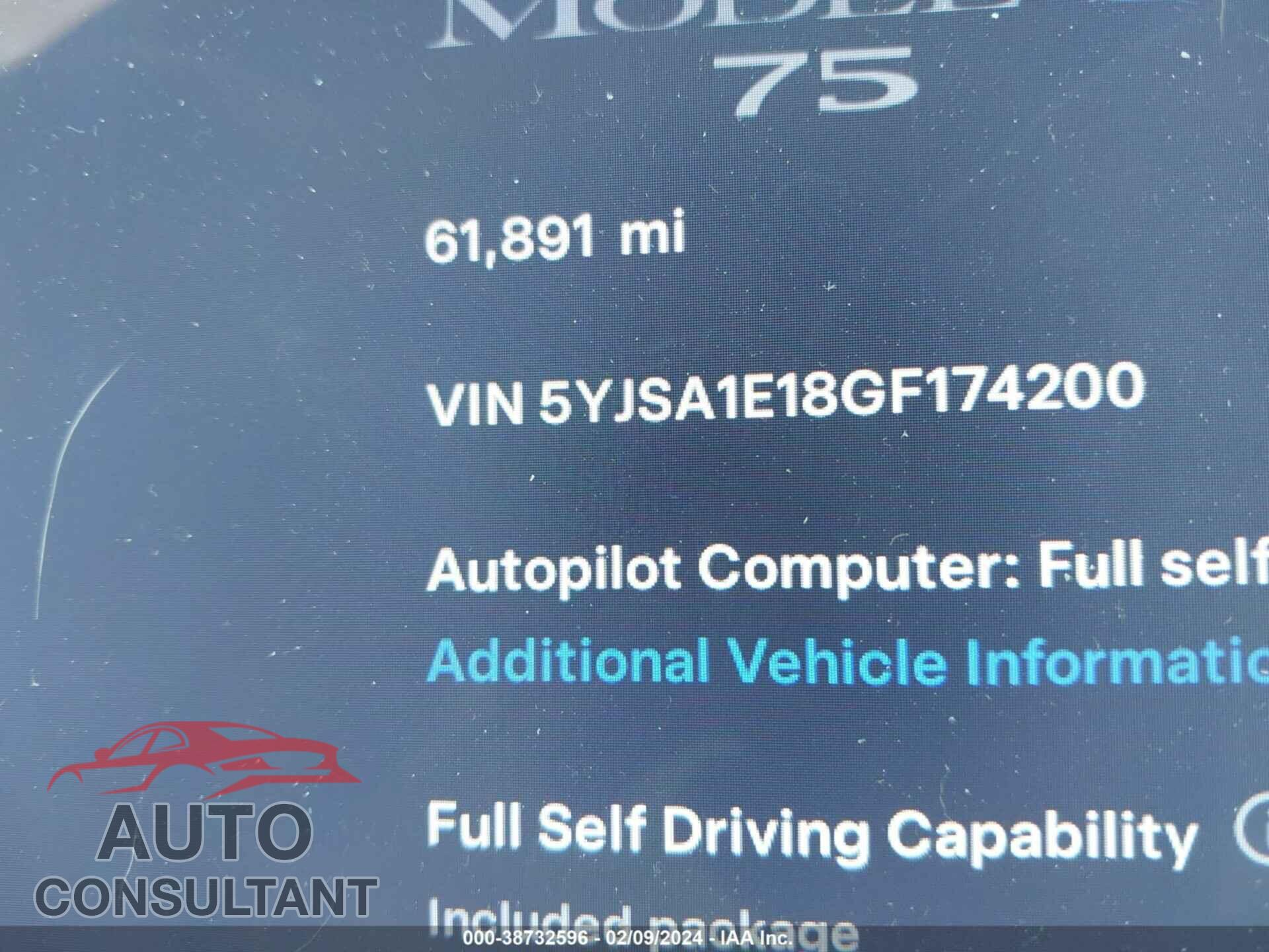TESLA MODEL S 2016 - 5YJSA1E18GF174200