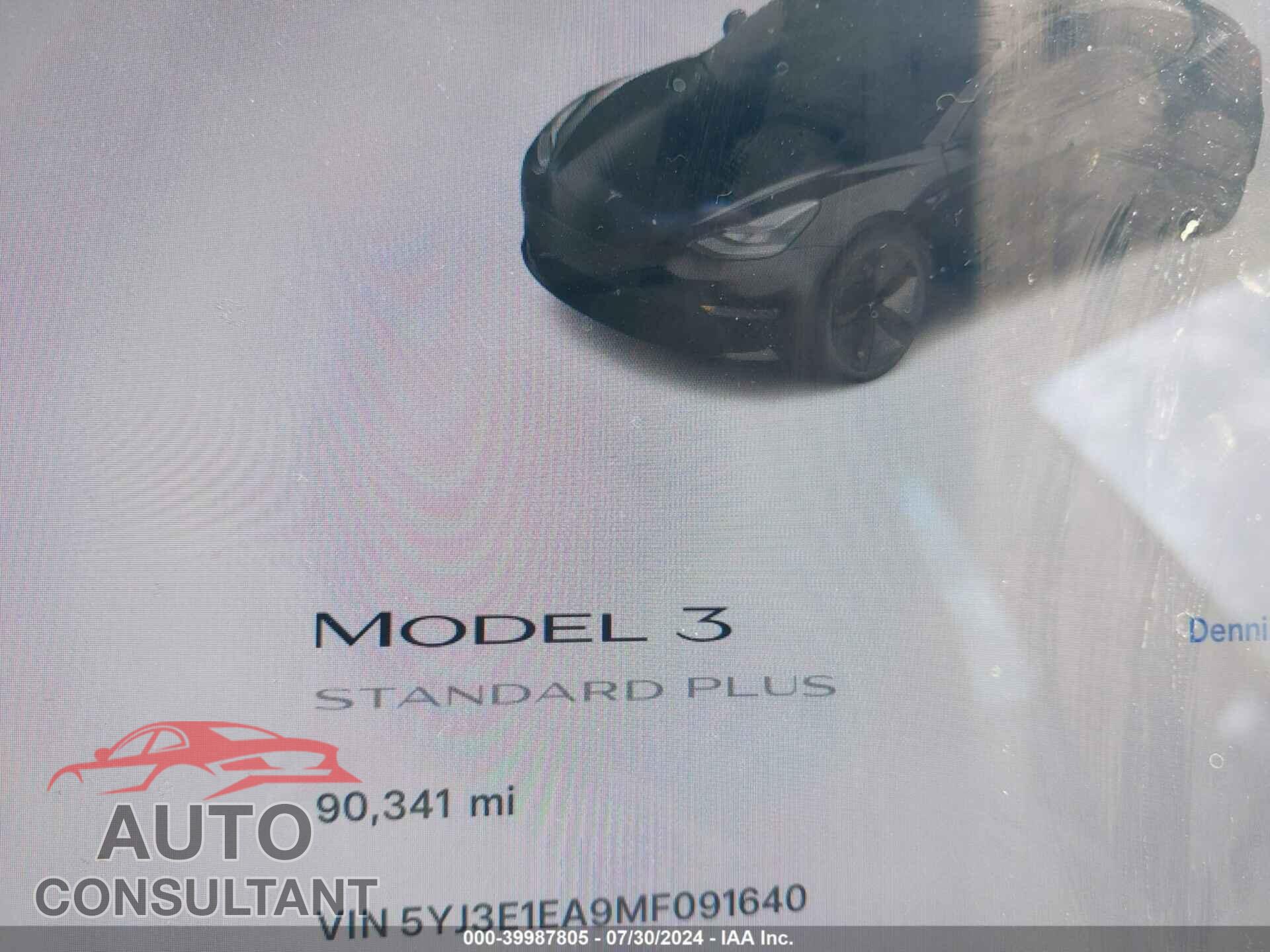 TESLA MODEL 3 2021 - 5YJ3E1EA9MF091640