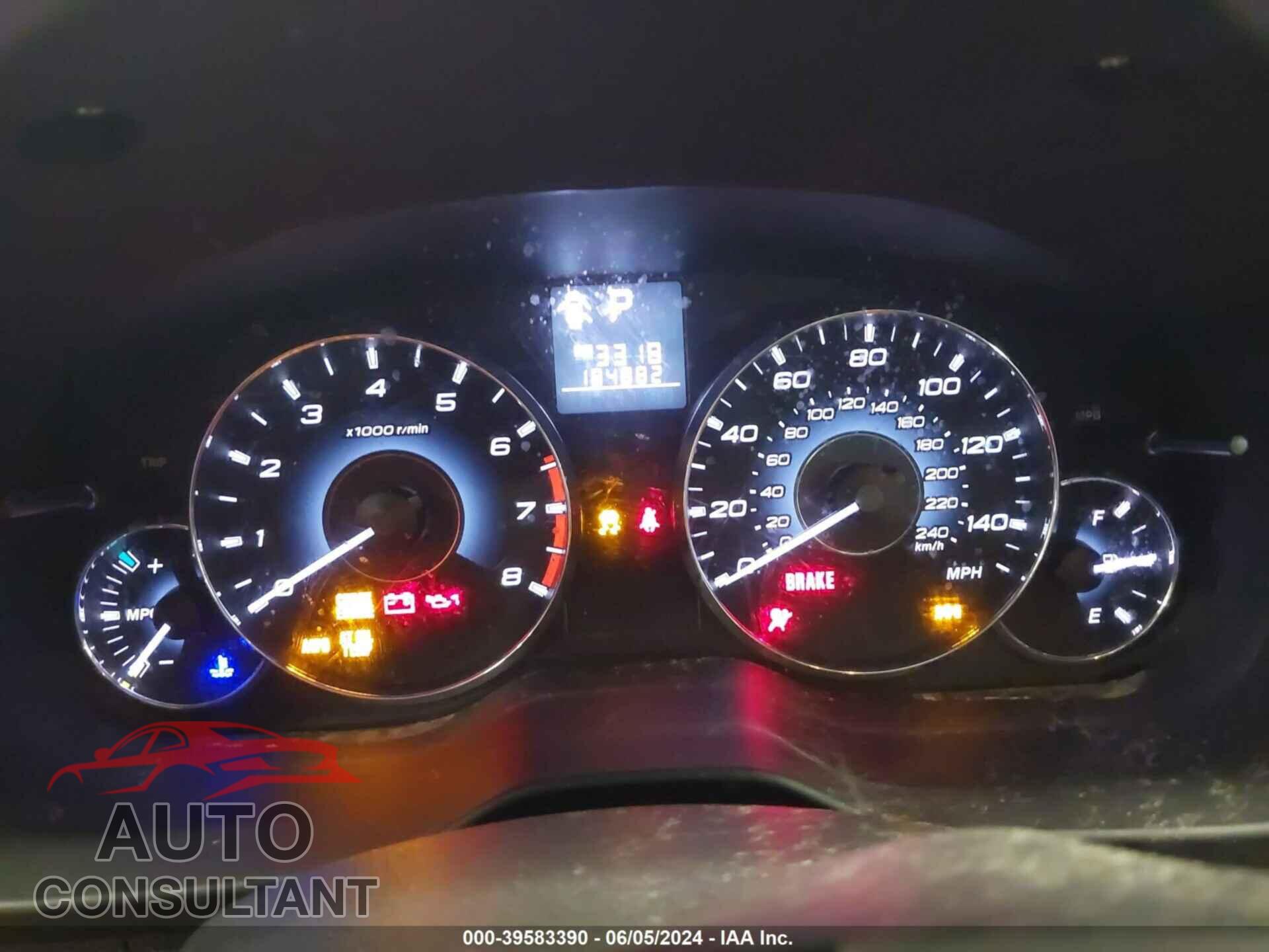 SUBARU OUTBACK 2012 - 4S4BRCGC8C3294858