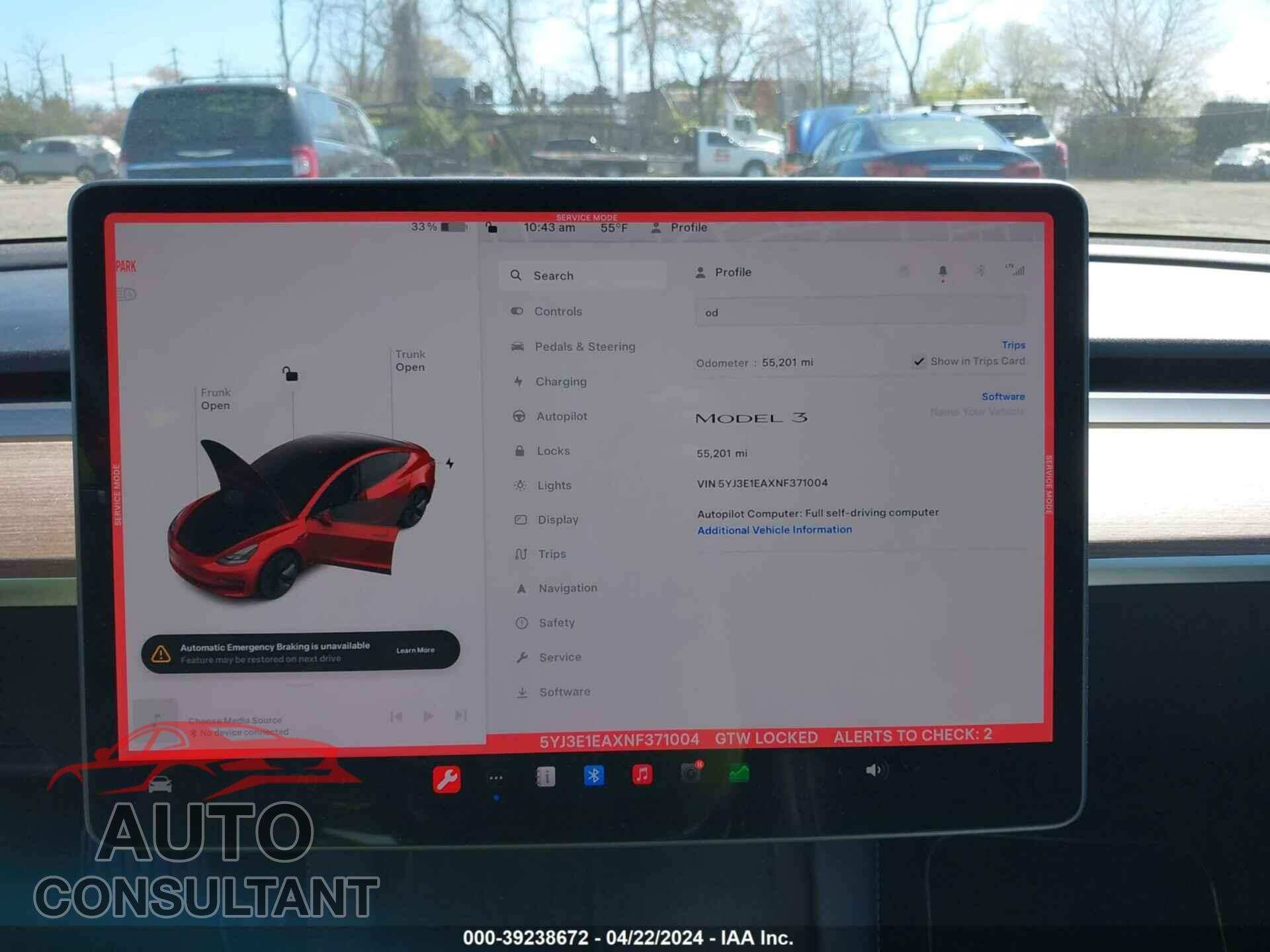 TESLA MODEL 3 2022 - 5YJ3E1EAXNF371004