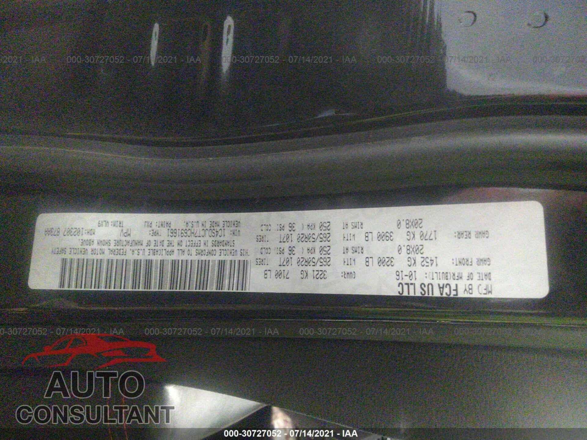 DODGE DURANGO 2017 - 1C4SDJCT7HC691661
