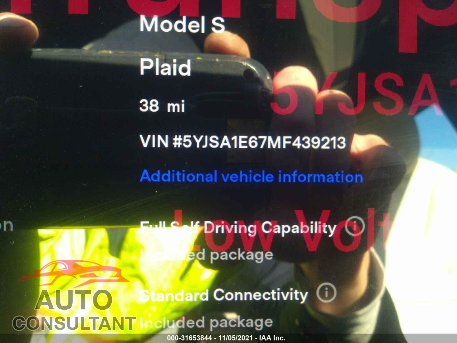 TESLA MODEL S 2021 - 5YJSA1E67MF439213
