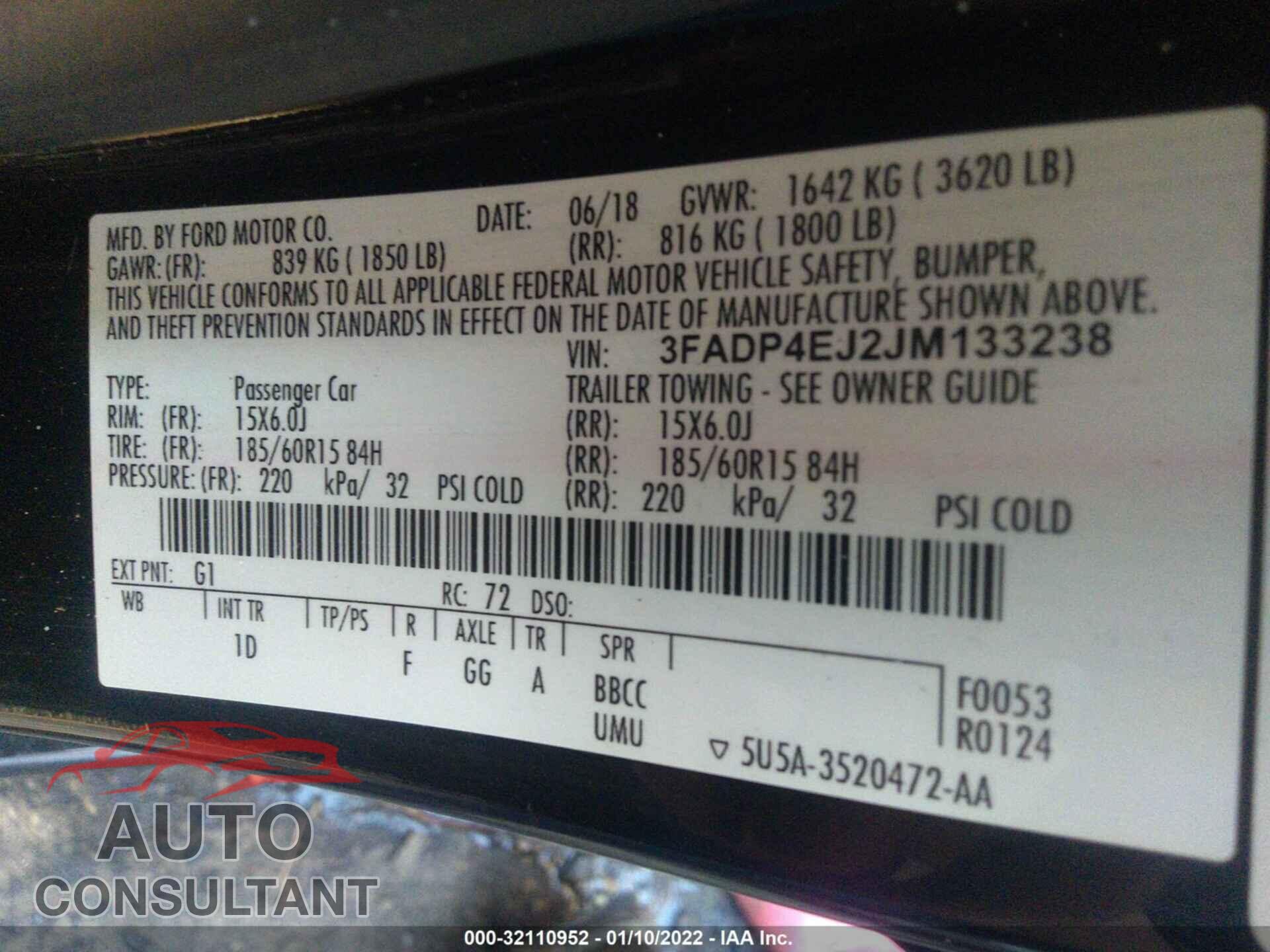 FORD FIESTA 2018 - 3FADP4EJ2JM133238