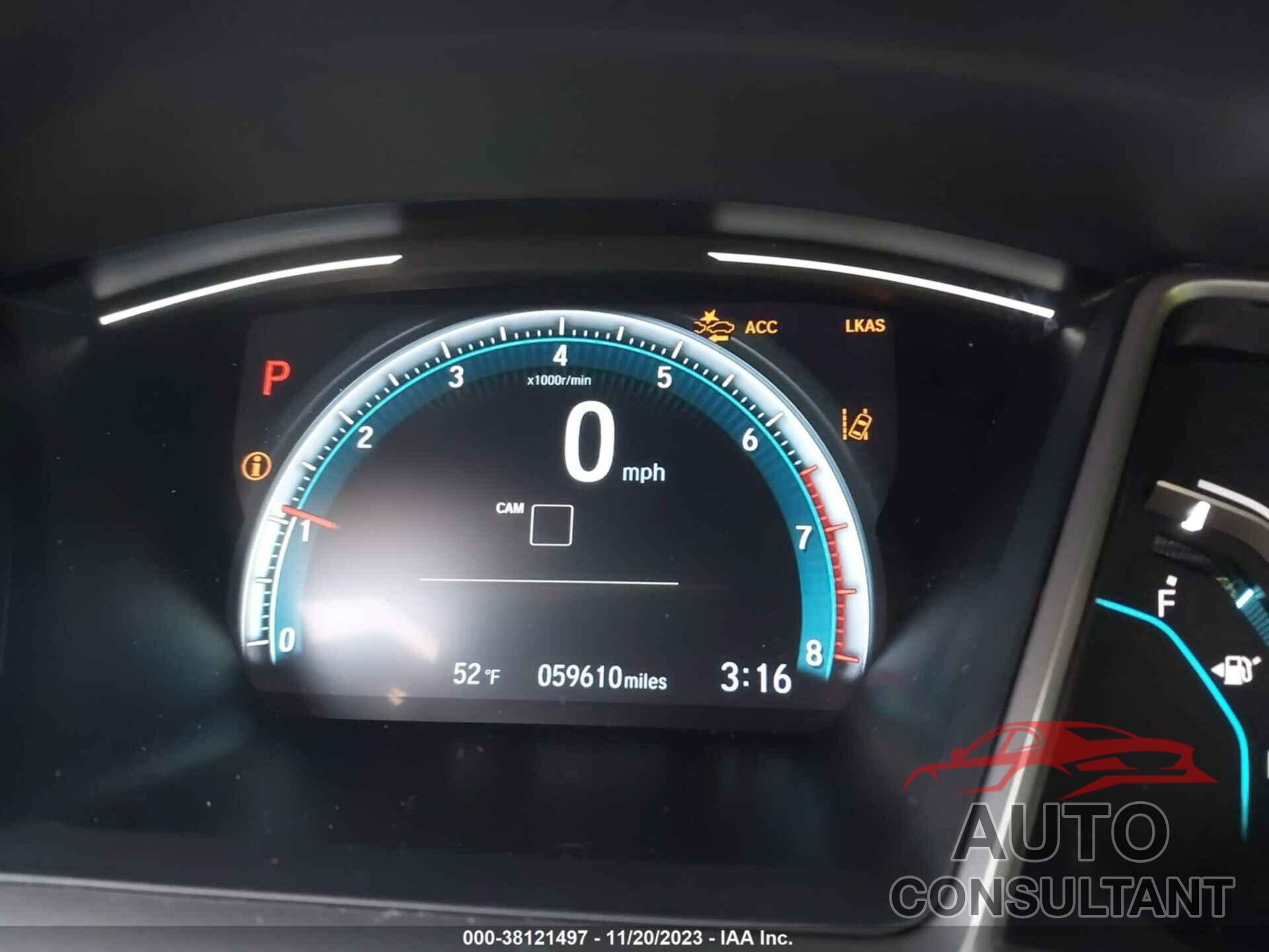 HONDA CIVIC 2019 - 19XFC1F39KE016765