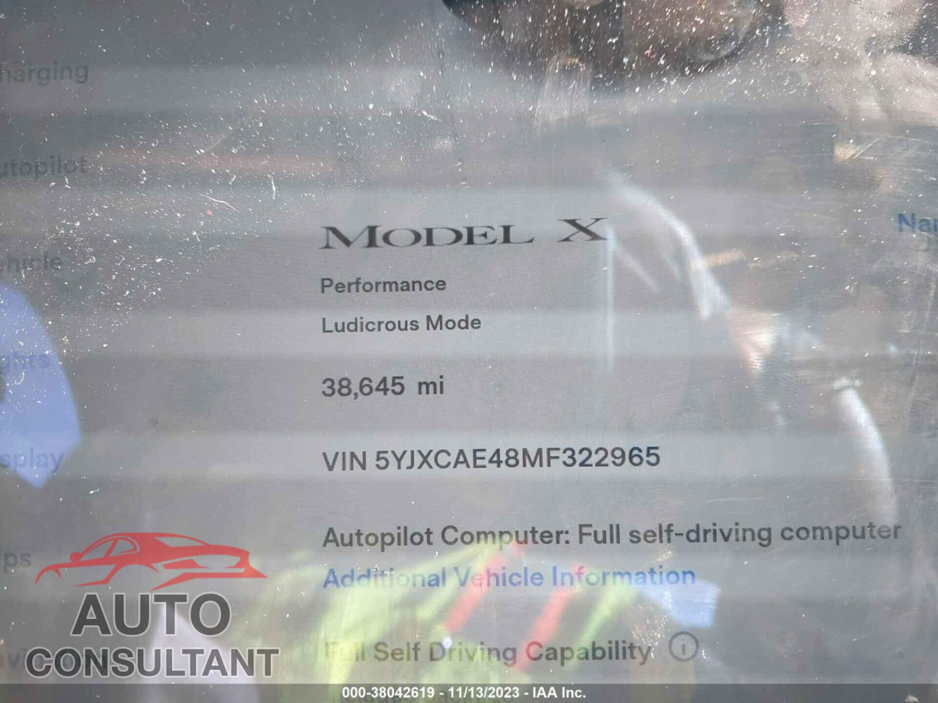 TESLA MODEL X 2021 - 5YJXCAE48MF322965