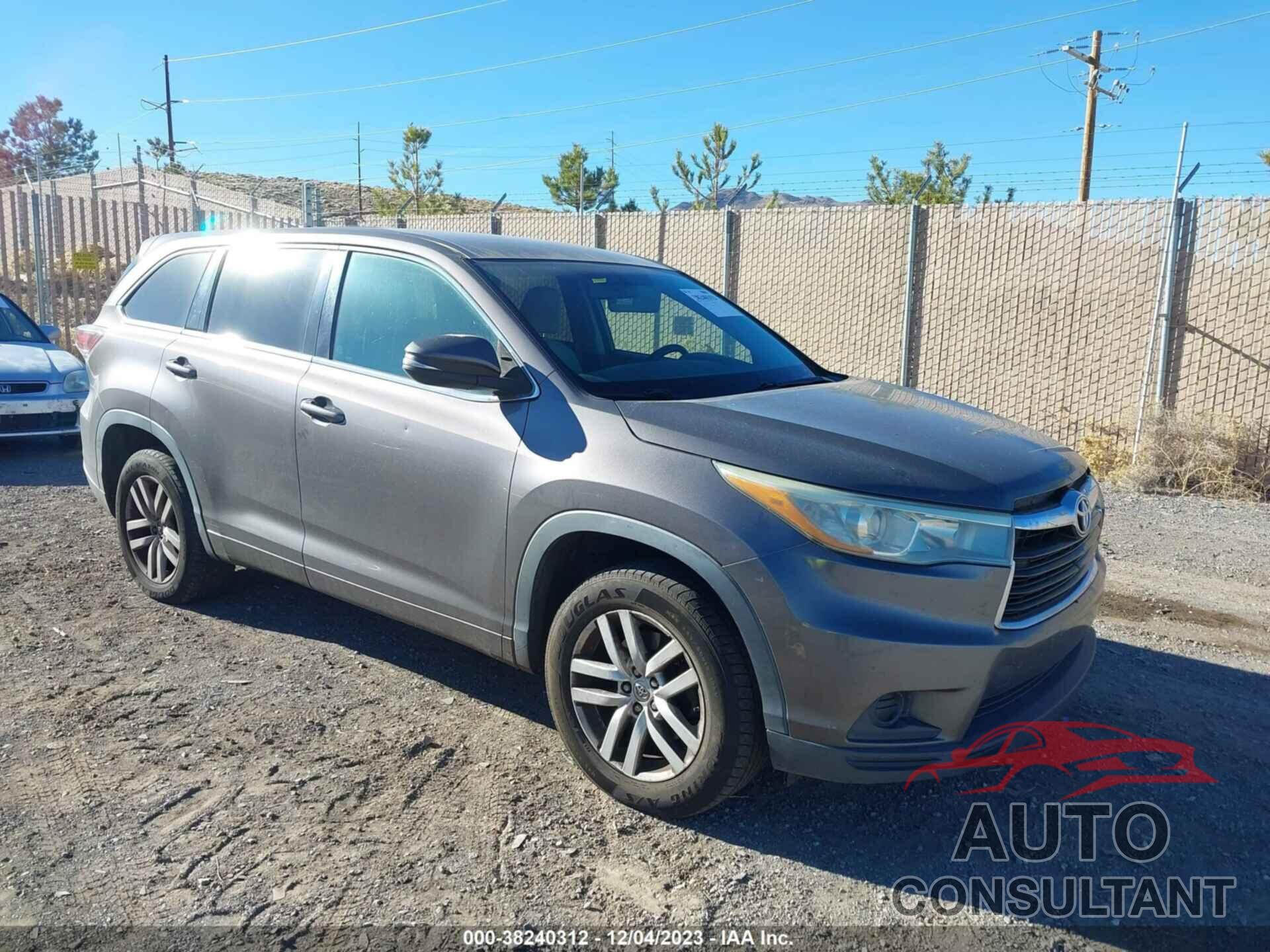 TOYOTA HIGHLANDER 2015 - 5TDZKRFH9FS073019