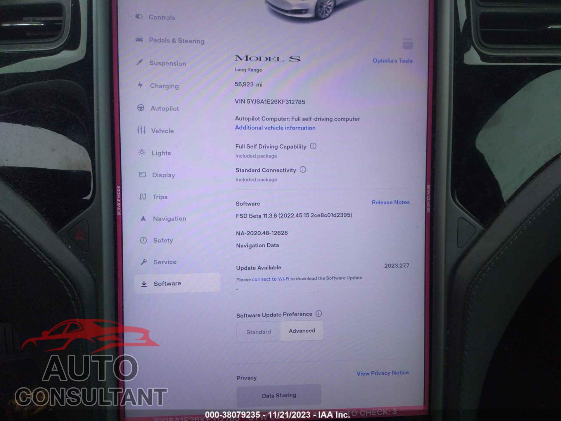 TESLA MODEL S 2019 - 5YJSA1E26KF312785