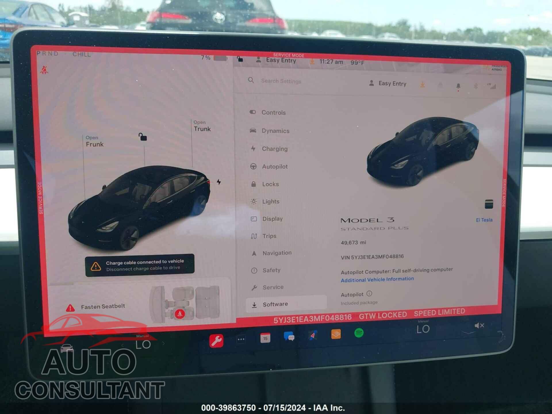 TESLA MODEL 3 2021 - 5YJ3E1EA3MF048816