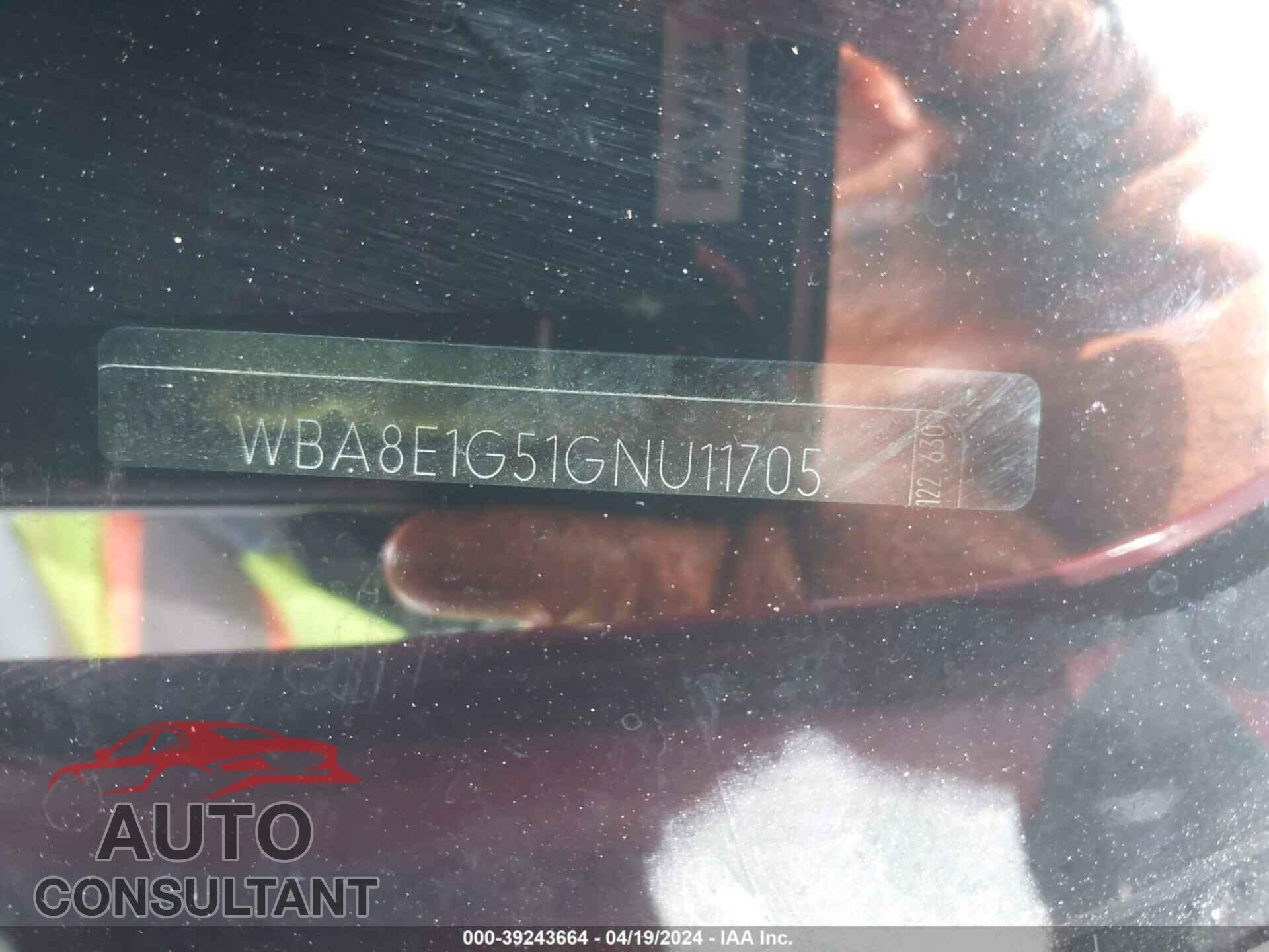 BMW 320I 2016 - WBA8E1G51GNU11705