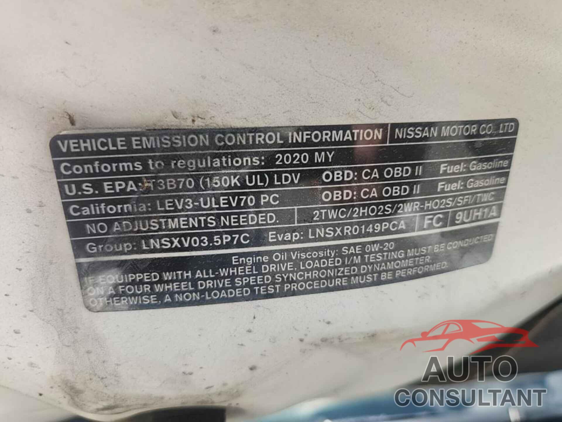NISSAN MURANO 2020 - 5N1AZ2AJ9LN149281