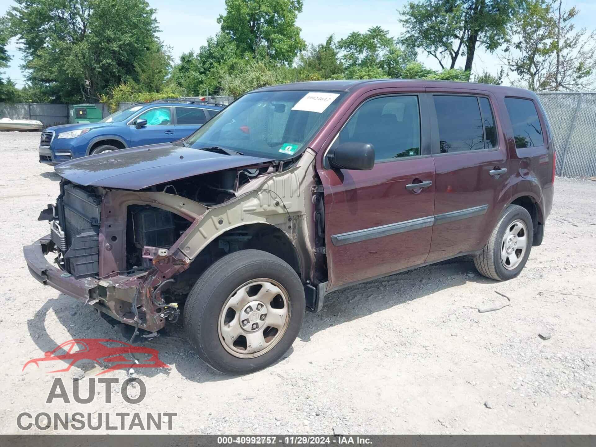 HONDA PILOT 2012 - 5FNYF4H21CB057764