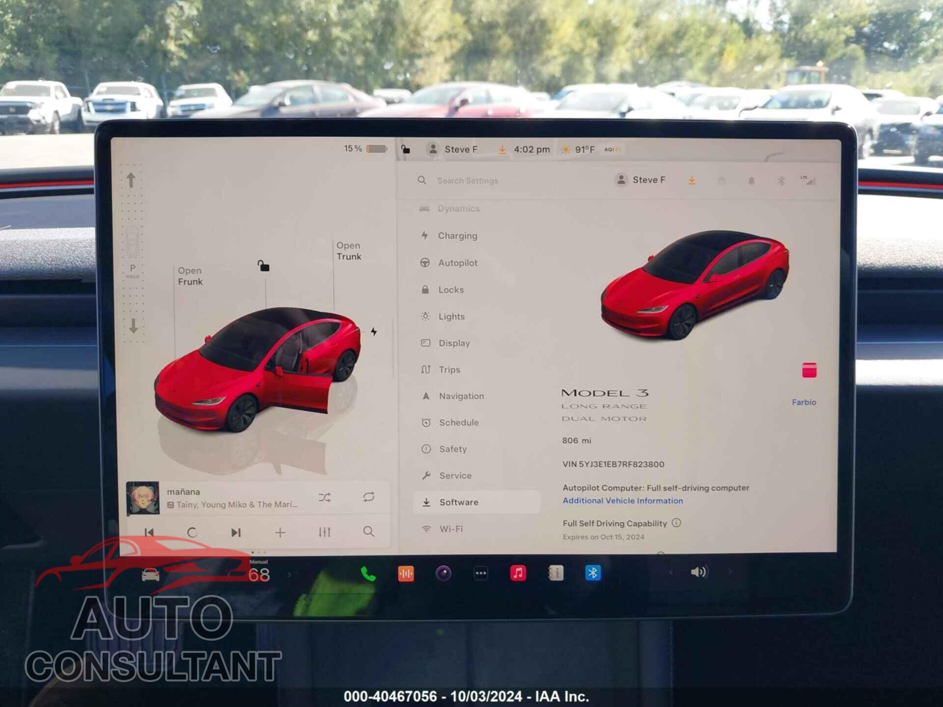 TESLA MODEL 3 2024 - 5YJ3E1EB7RF823800