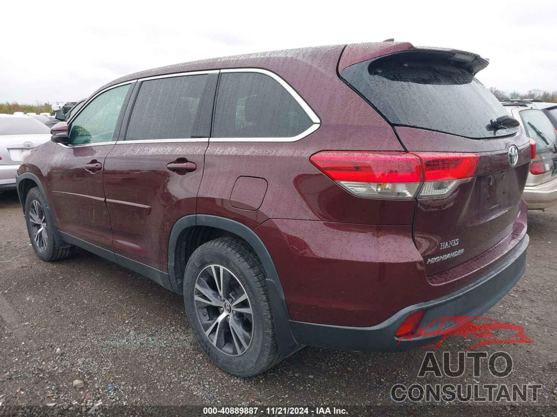 TOYOTA HIGHLANDER 2019 - 5TDBZRFH7KS724686