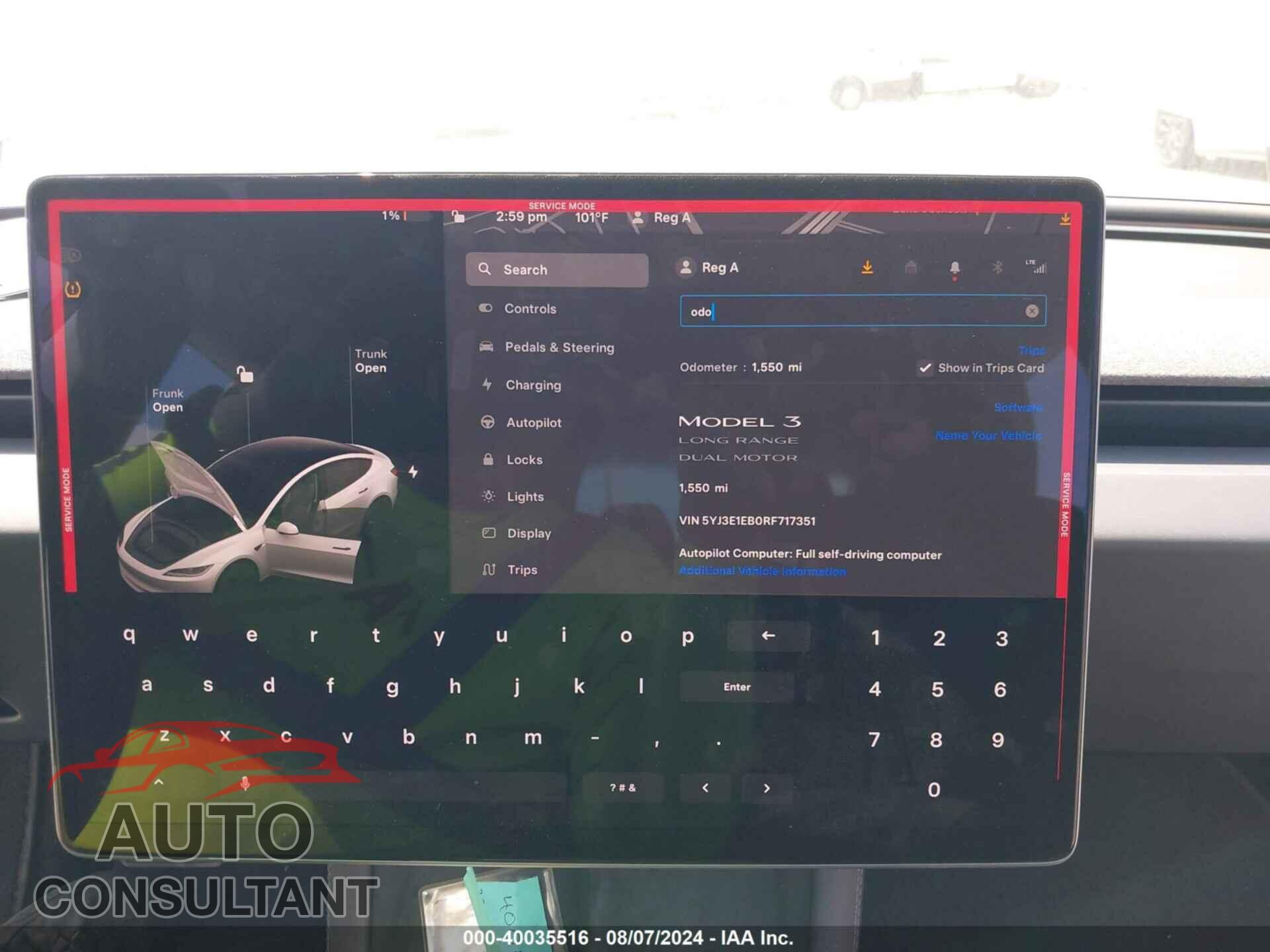 TESLA MODEL 3 2024 - 5YJ3E1EB0RF717351