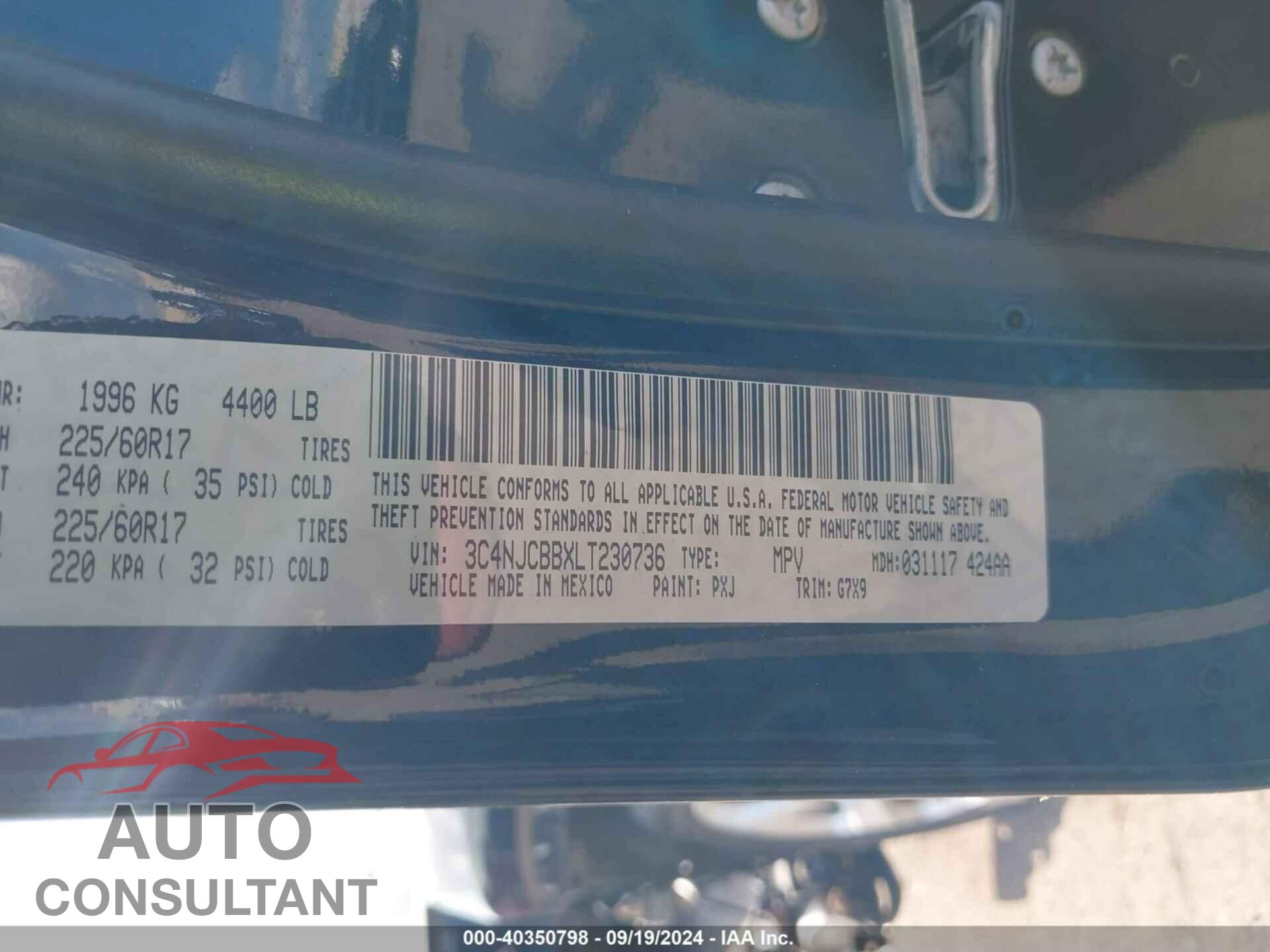 JEEP COMPASS 2020 - 3C4NJCBBXLT230736