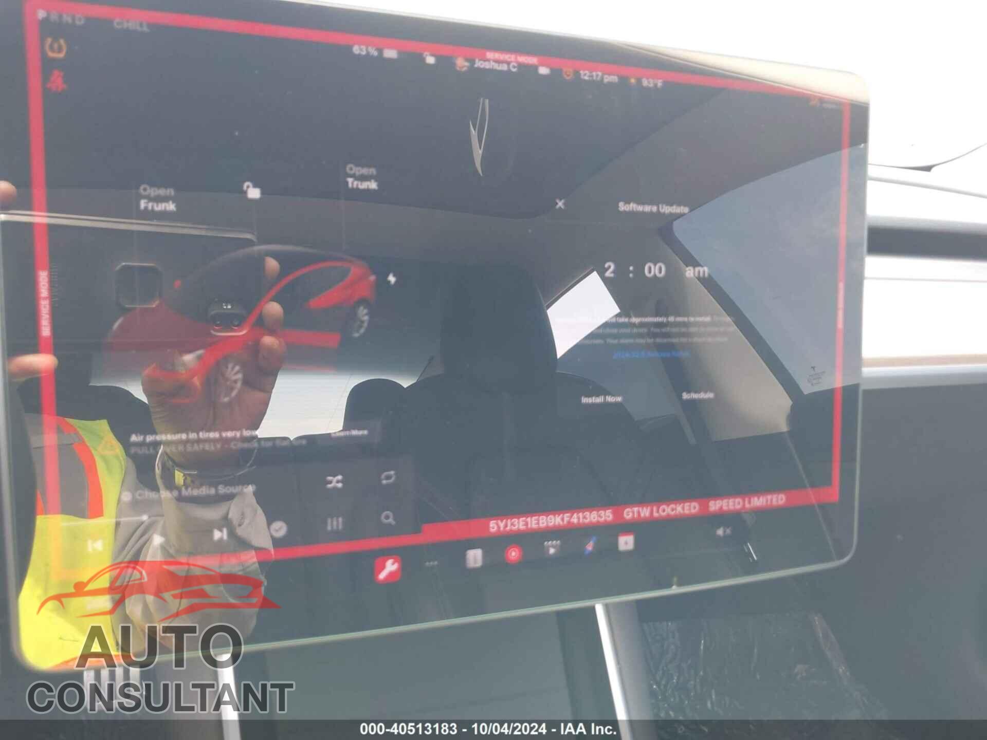 TESLA MODEL 3 2019 - 5YJ3E1EB9KF413635
