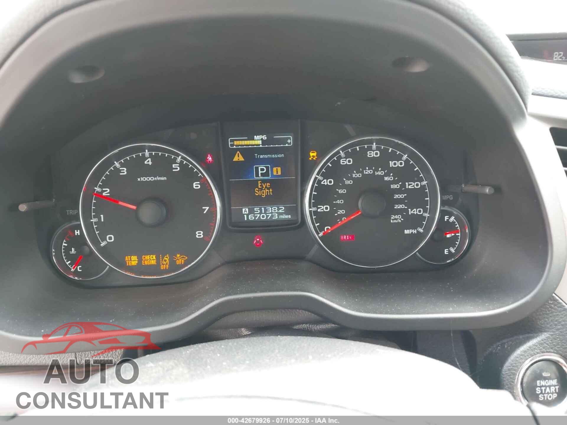 SUBARU OUTBACK 2014 - 4S4BRBPC4E3251468