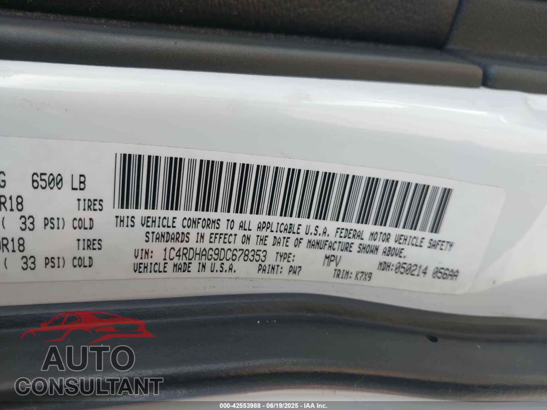 DODGE DURANGO 2013 - 1C4RDHAG9DC678353