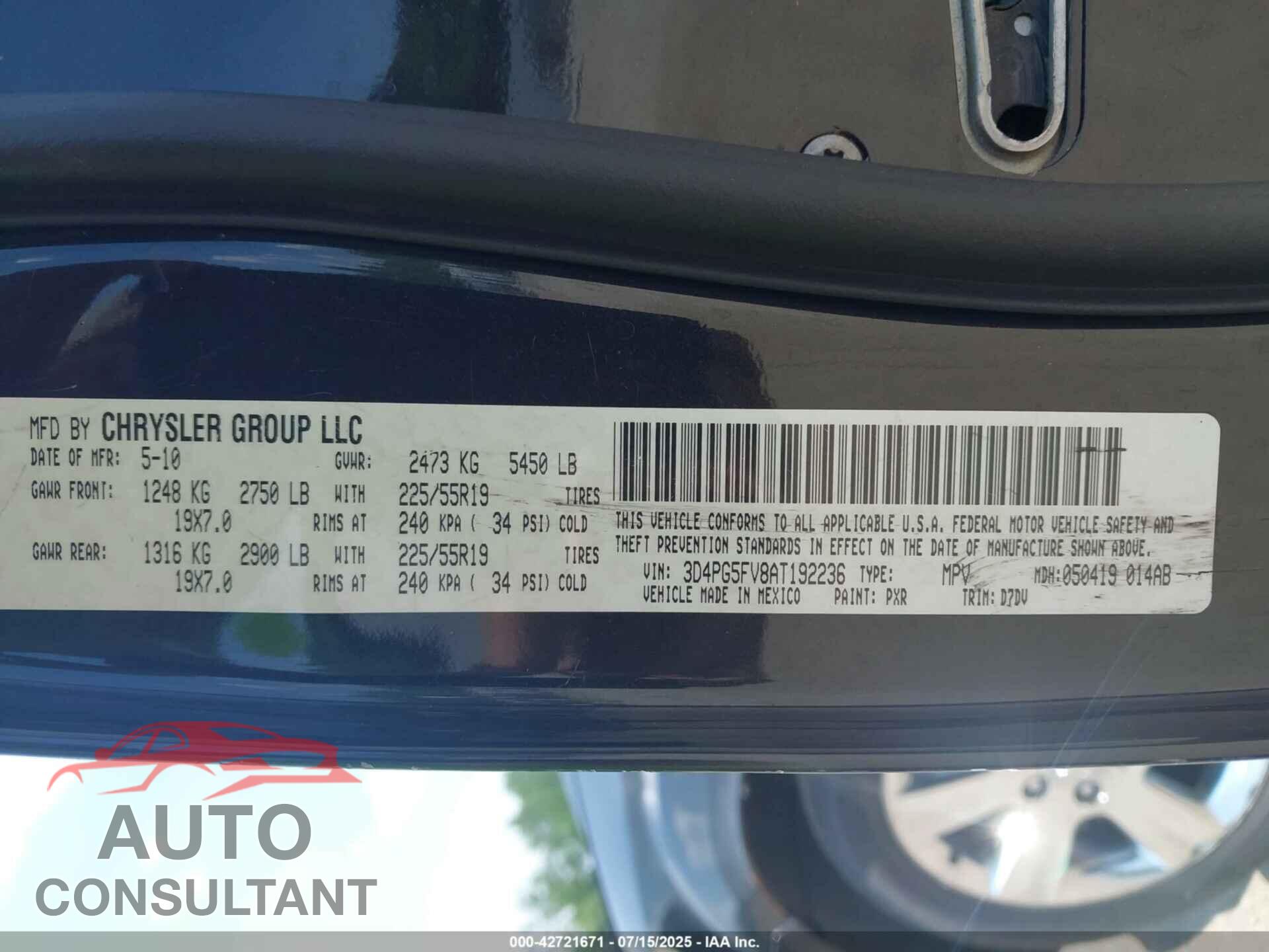 DODGE JOURNEY 2010 - 3D4PG5FV8AT192236