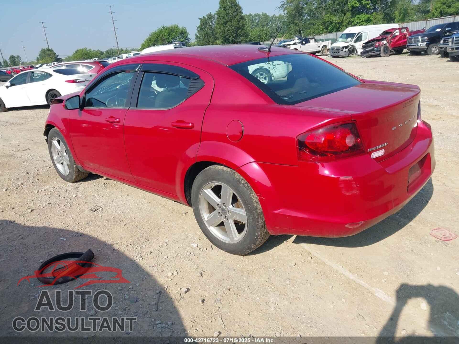 DODGE AVENGER 2012 - 1C3CDZCB1CN215353