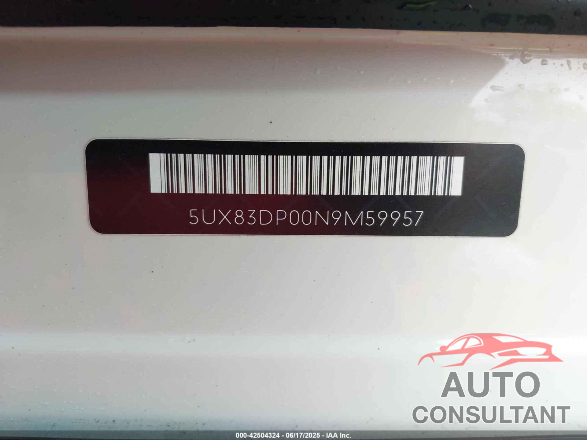 BMW X3 2022 - 5UX83DP00N9M59957