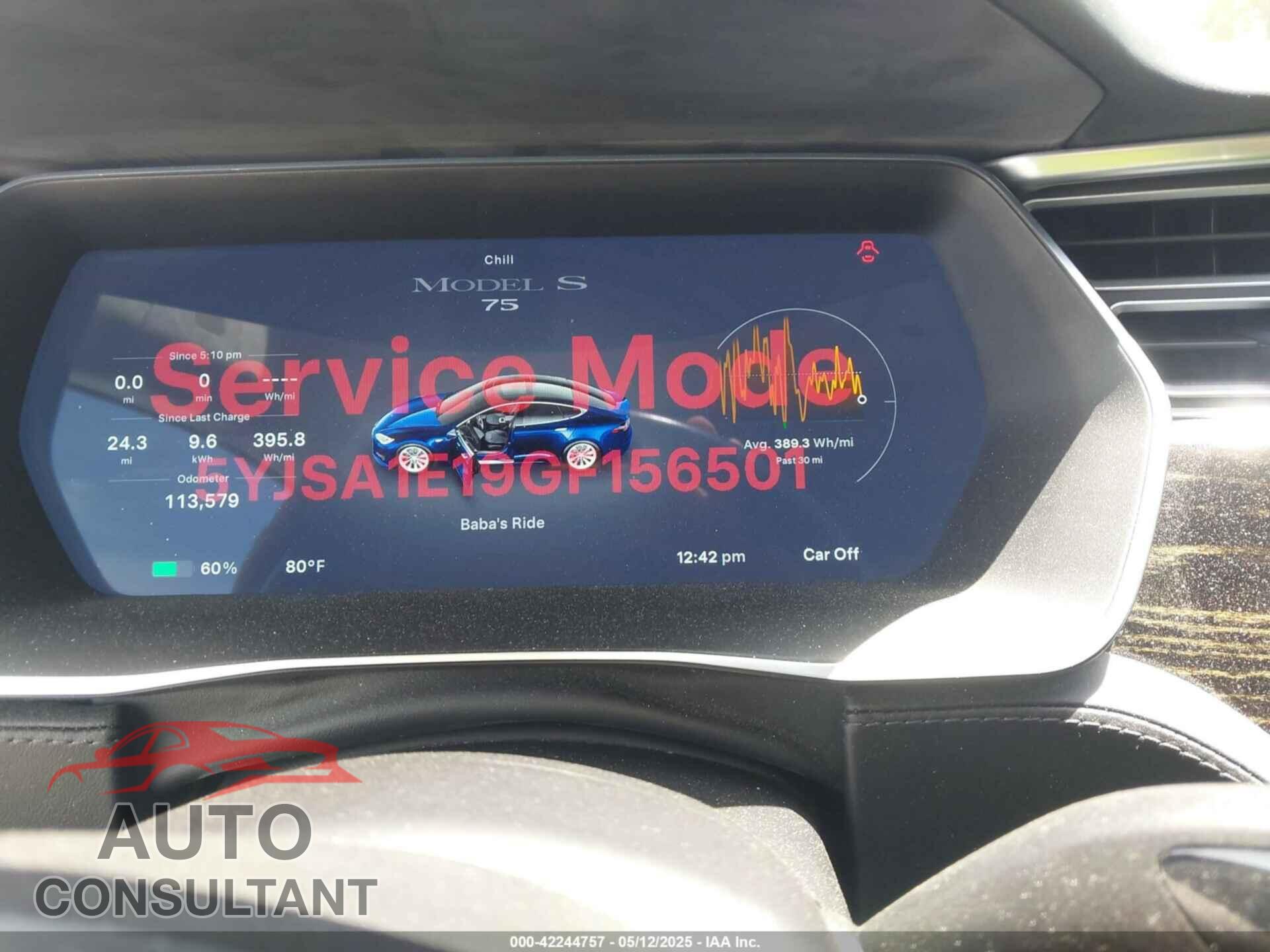 TESLA MODEL S 2016 - 5YJSA1E19GF156501