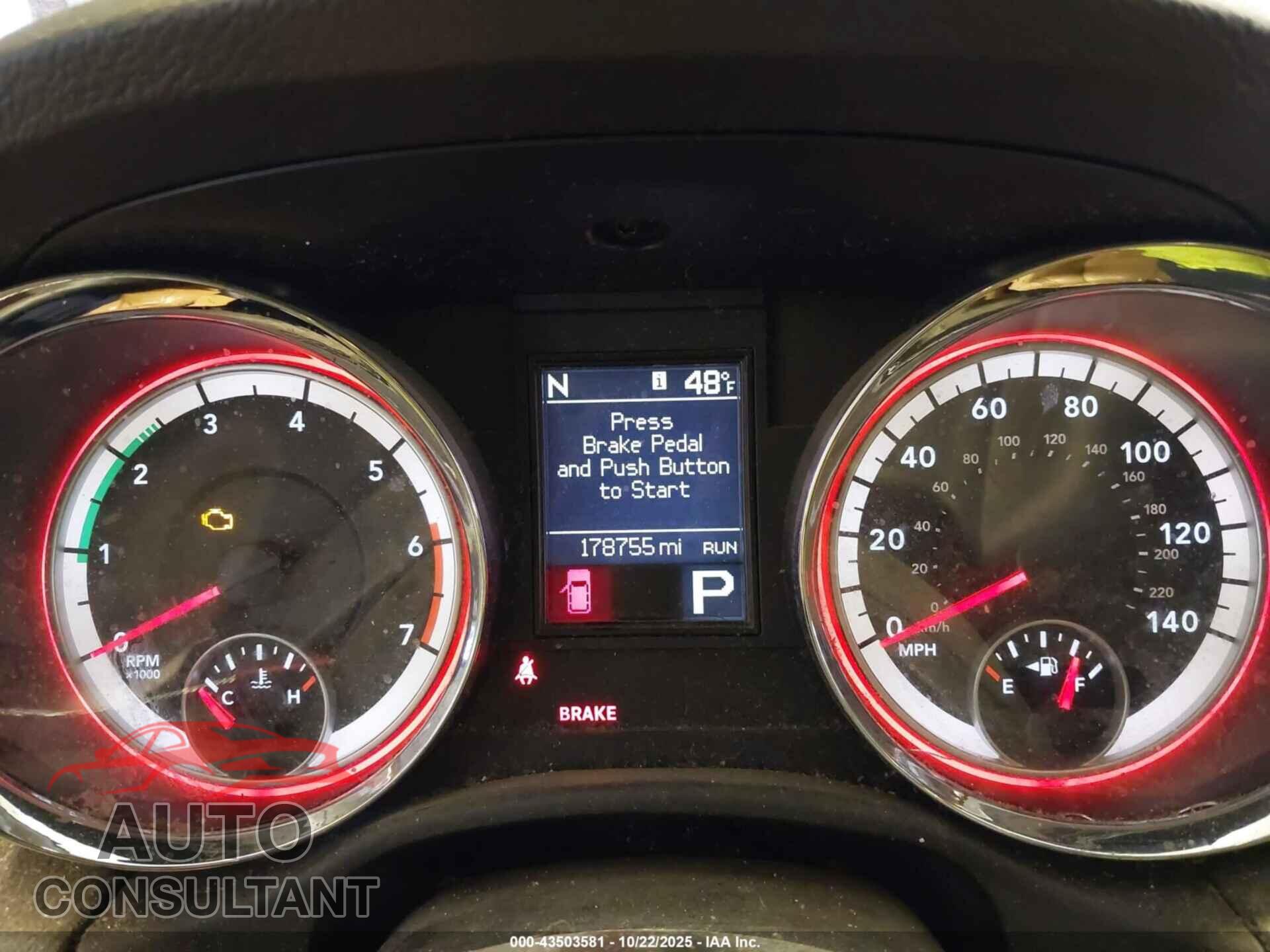 DODGE DURANGO 2012 - 1C4SDJET9CC202716